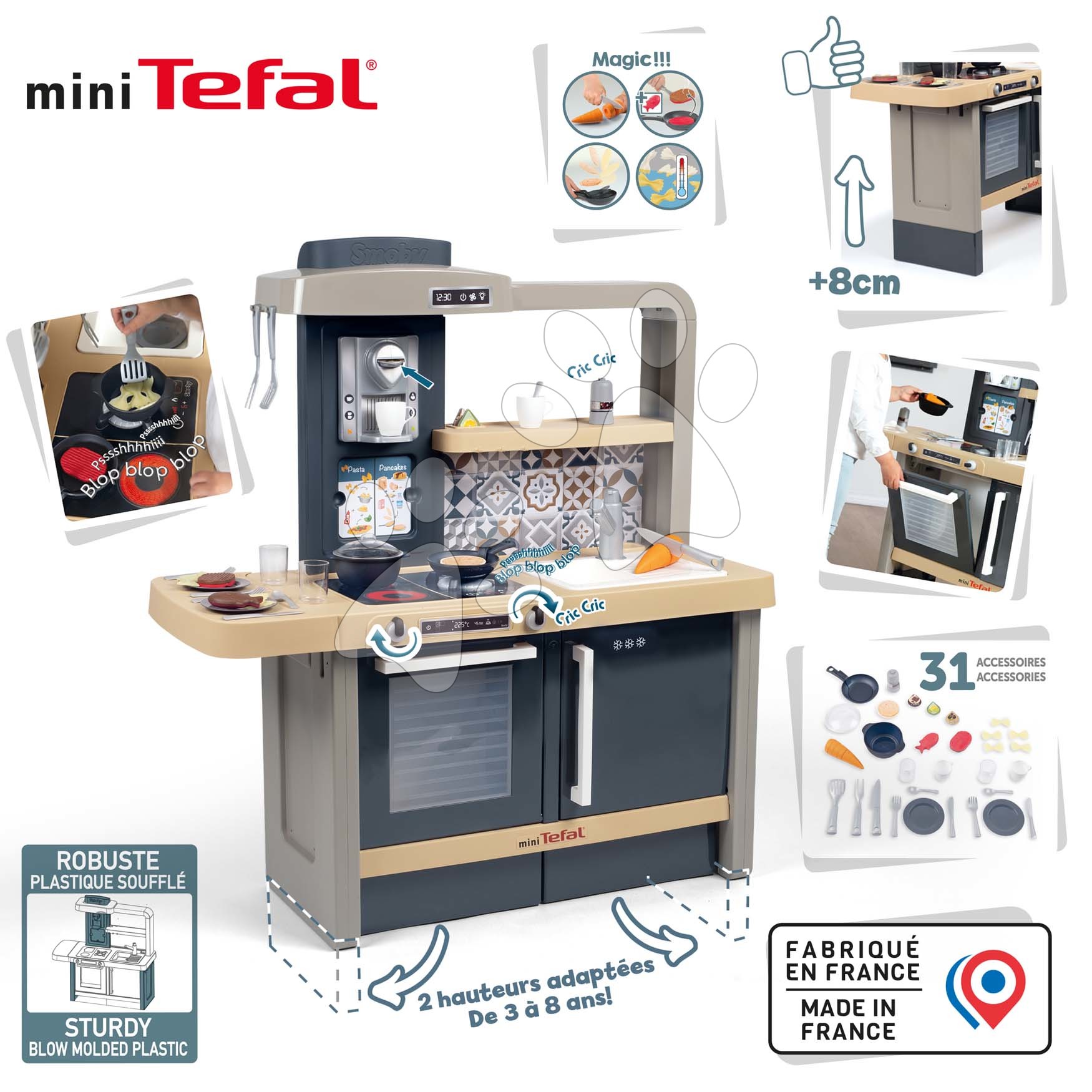 Cuisine pour enfants Smoby Loft avec 32 accessoires, design industriel