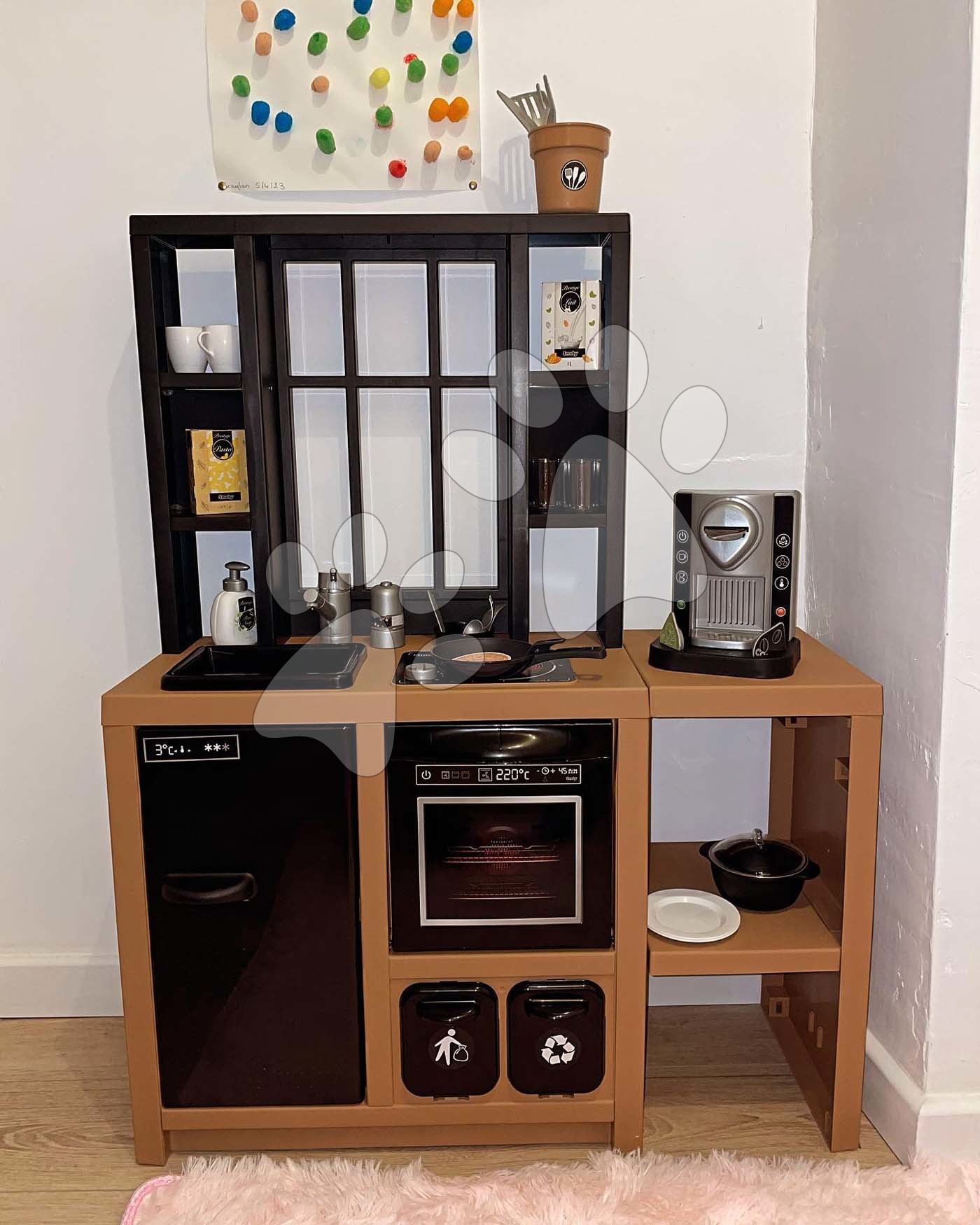Cuisine Îlot Smoby - Design Moderne - 23 Accessoires Inclus - Surface De Jeu 360° - Fabriqué En France Dès 3 Ans