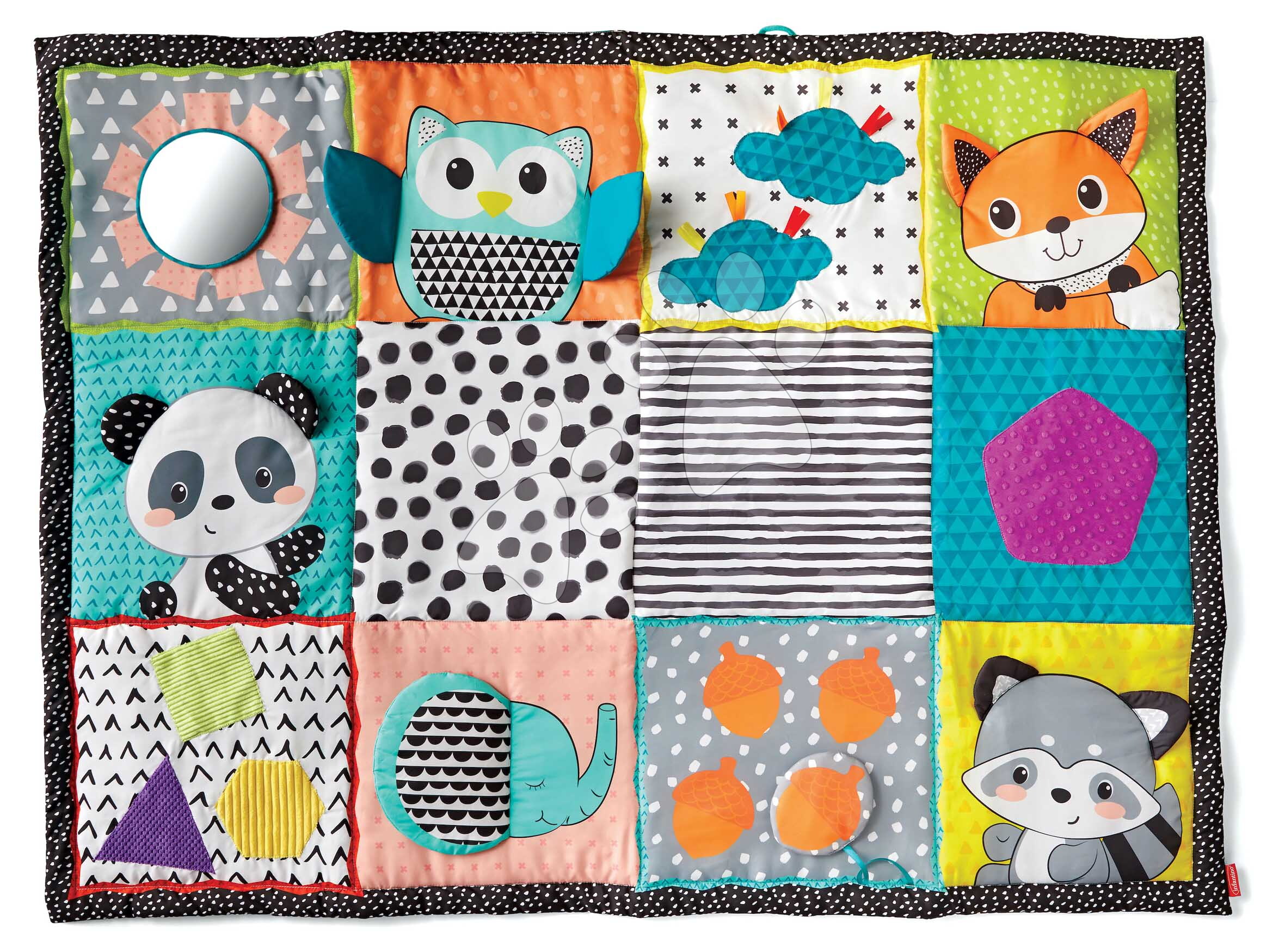 Hracia deka Maxi Zoo Giant Sensory Discovery Mat Infantino so zrkadielkom 167,5*127 cm od 0 mes