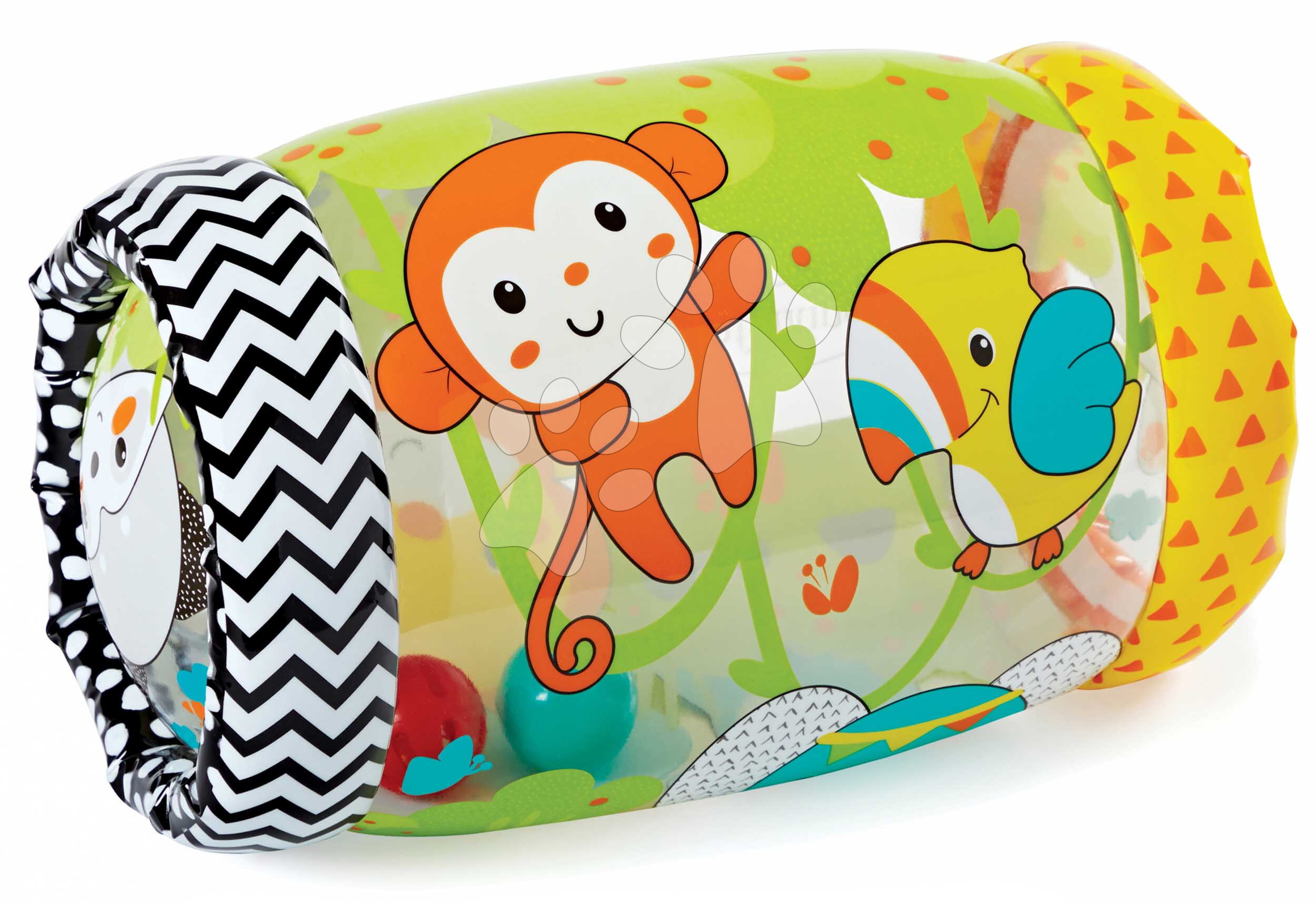 Nafukovací valec Džungľa Jungle Peek & Roll Infantino s rolničkami od 6 mes