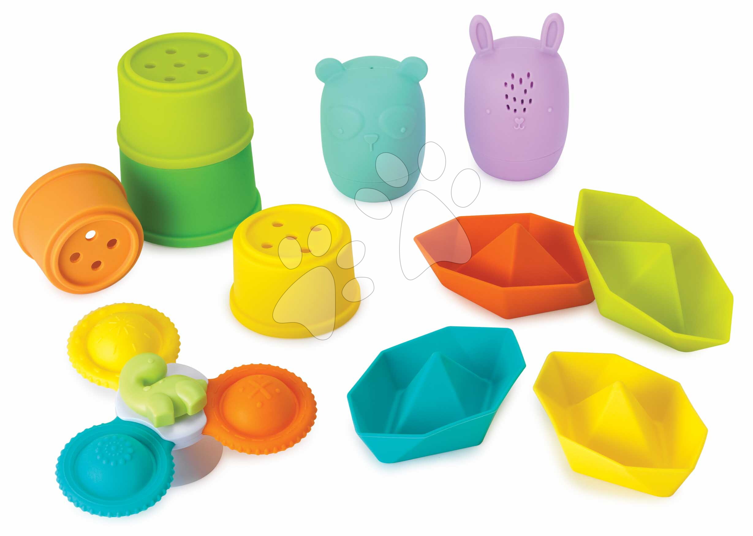 Sada hračiek do vane Spin Squirt & Sail Bath Fun Playset Infantino 11 dielna od 0 mes