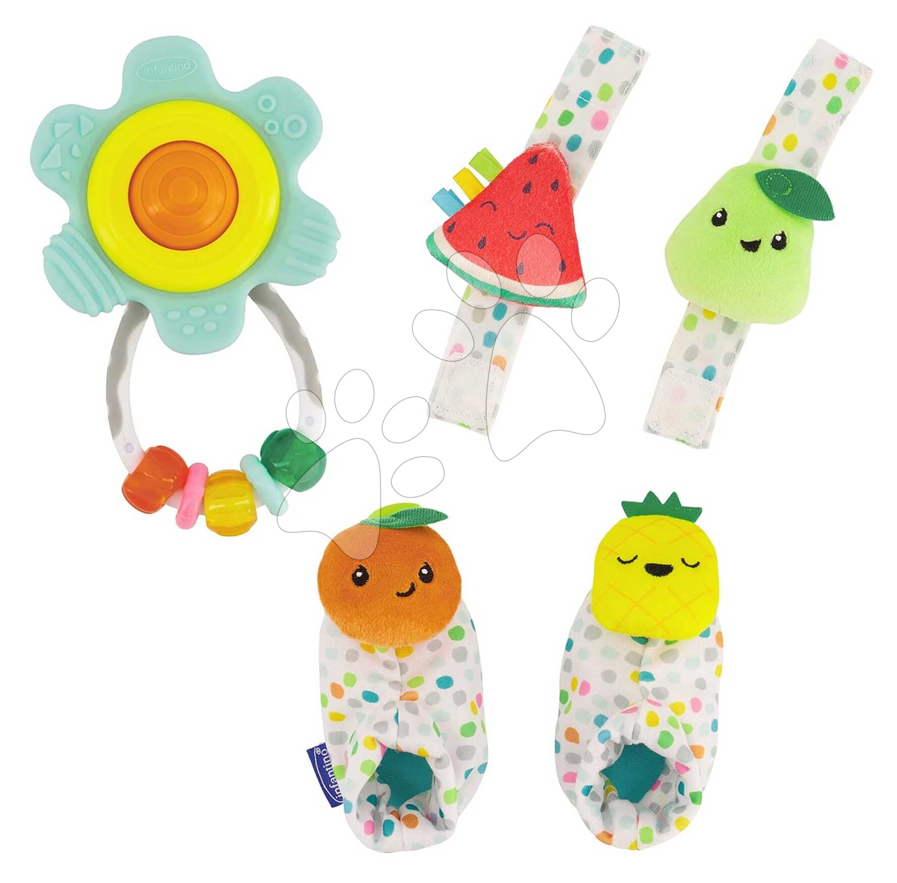 Sada hrkálok pre najmenších Baby’s 1st Rattle Set Infantino 3 dielna od 0 mes
