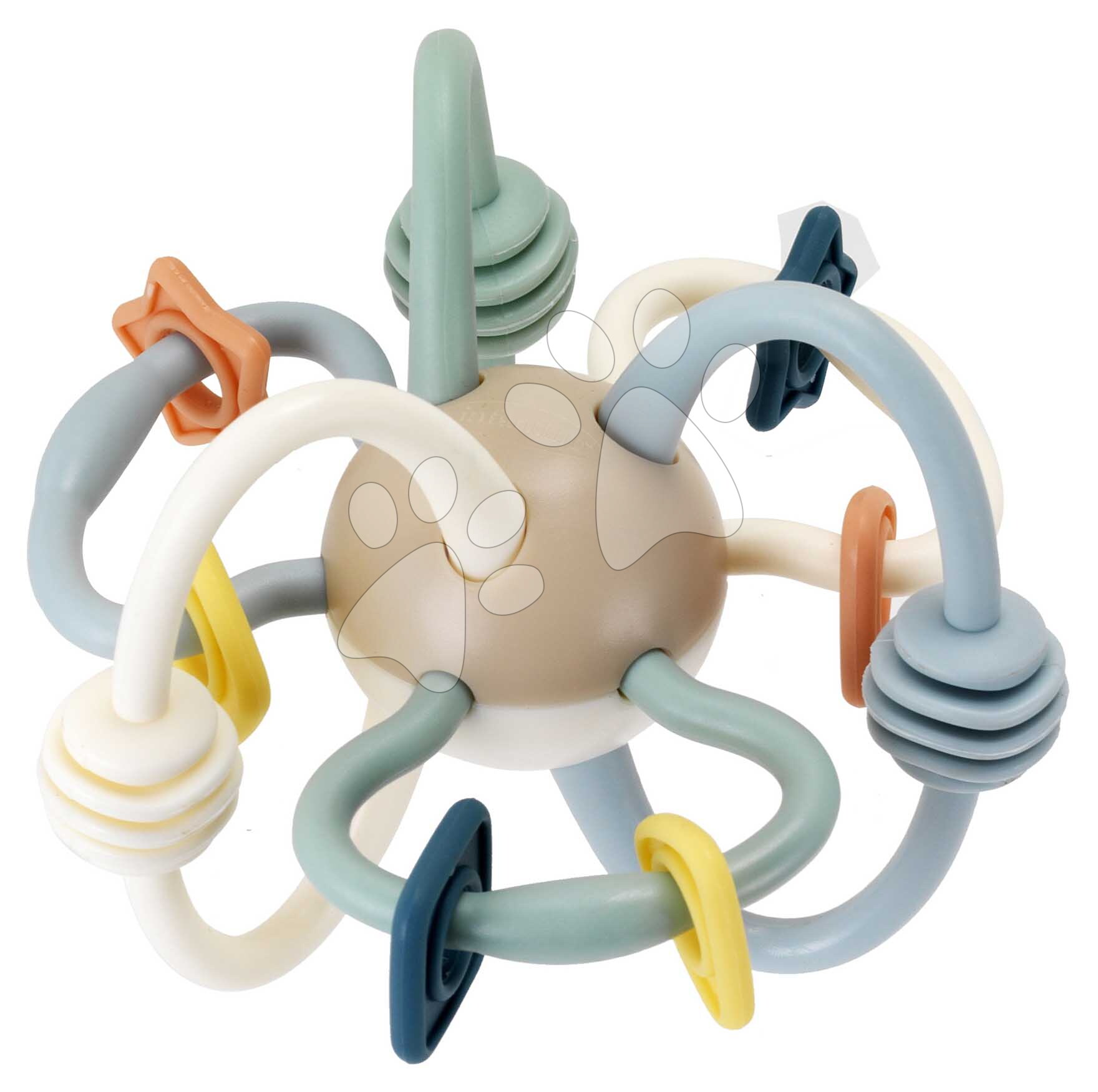 Hrkálka s hryzátkami Rattle & Teether Bendy Tubes Muted Color Infantino s korálkami a slučkami od 3 mes