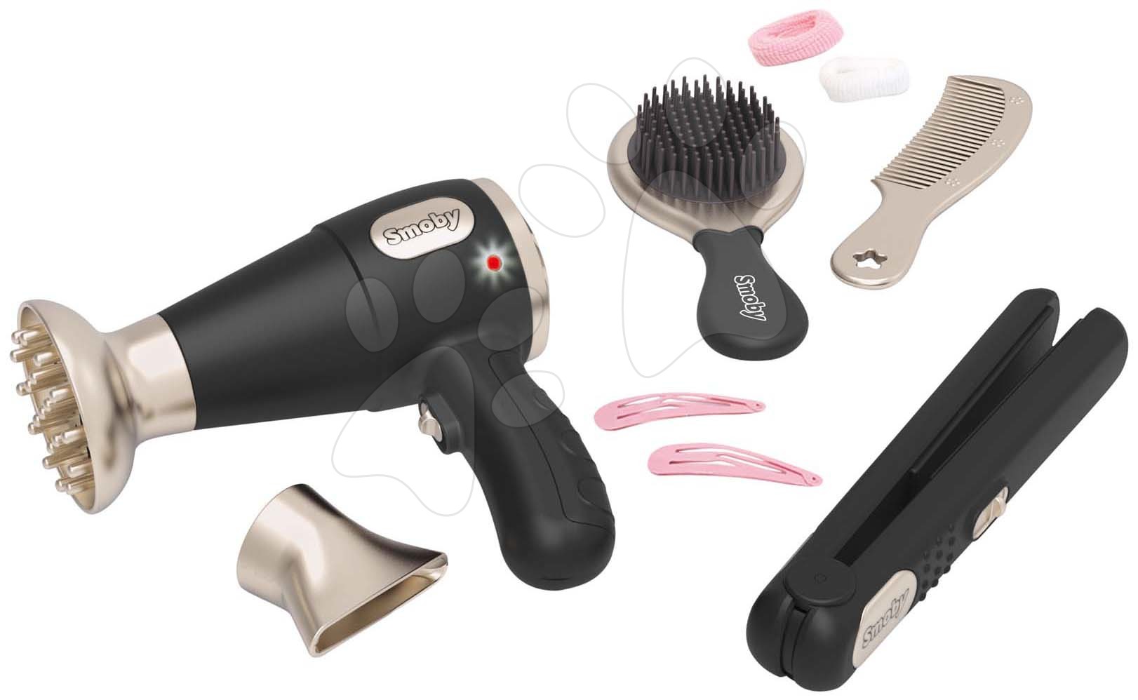 E-shop Kaderníčka s elektronickým sušičom na vlasy My Beauty Hair Set Smoby s kulmou kefou hrebeňom a doplnkami do vlasov