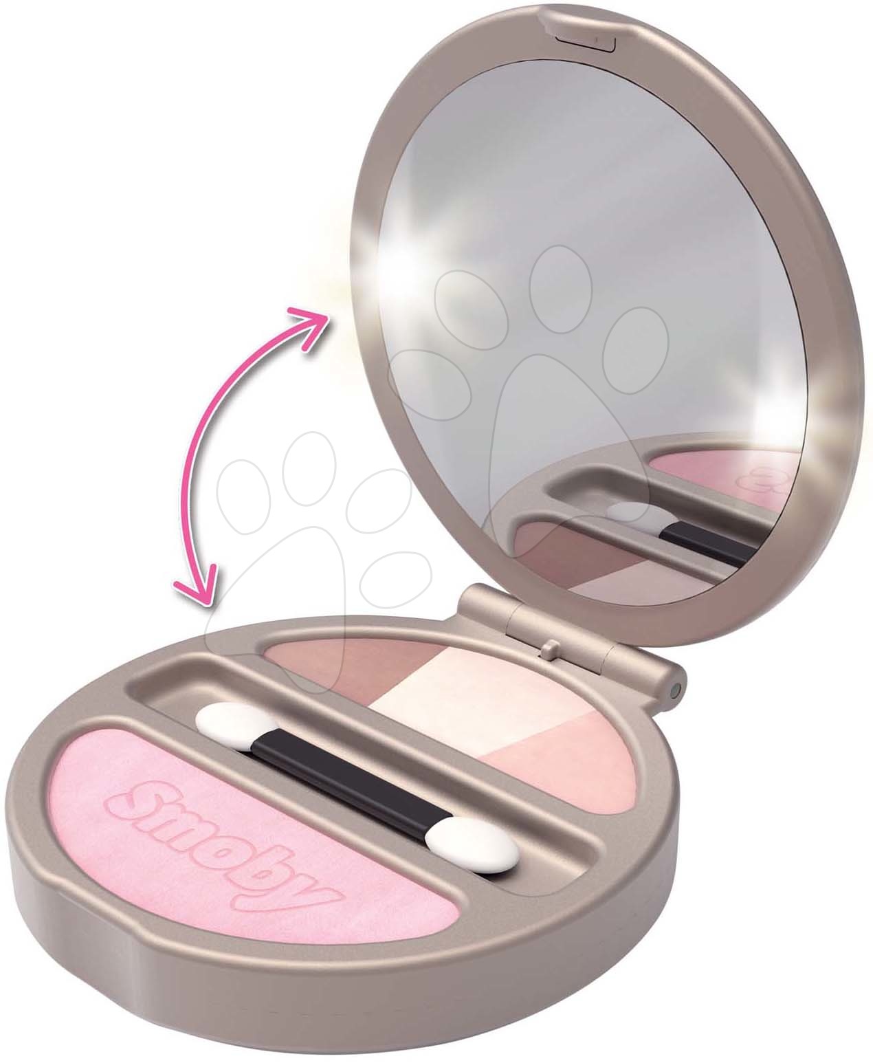 Púder na tvár My Beauty Powder Compact Smoby so zrkadielkom a svetlom a tiene na oči