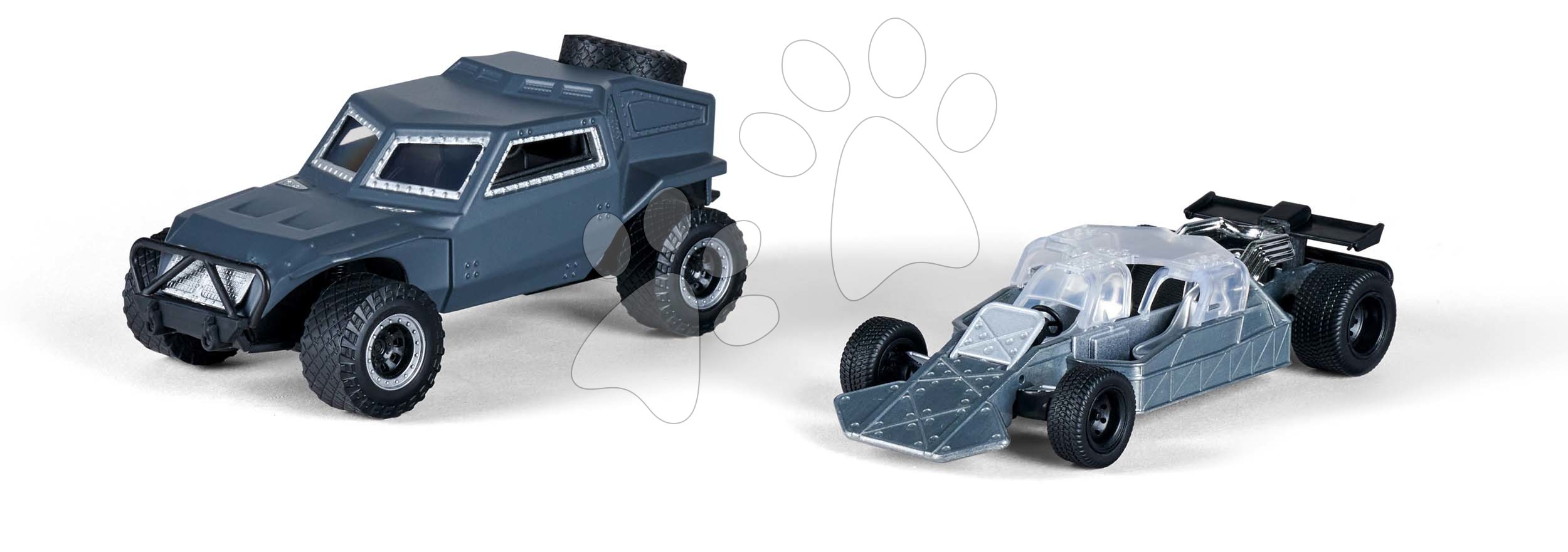 Autíčka Flip a Deckard´s Buggy Fast & Furious Twin Pack Jada kovové s otvárateľnými dverami dĺžka 12 cm 1:32