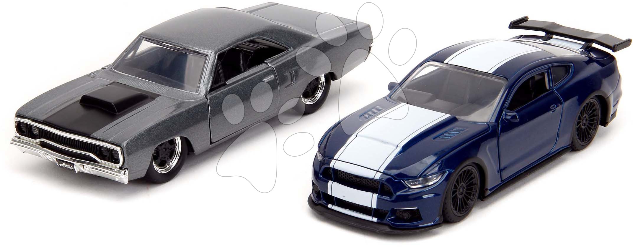 Autíčka Ford Mustang a Plymouth Road Runner Fast & Furious Twin Pack Jada kovové dĺžka 12 cm 1:32