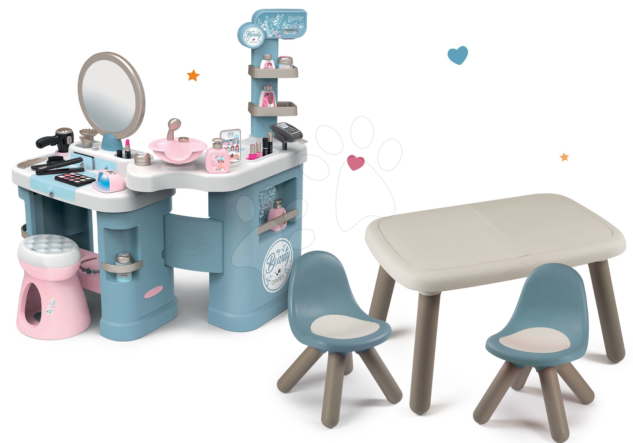 Set kosmetický stolek elektronický My Beauty Center 3in1 Smoby se stolem a dvěma židlemi