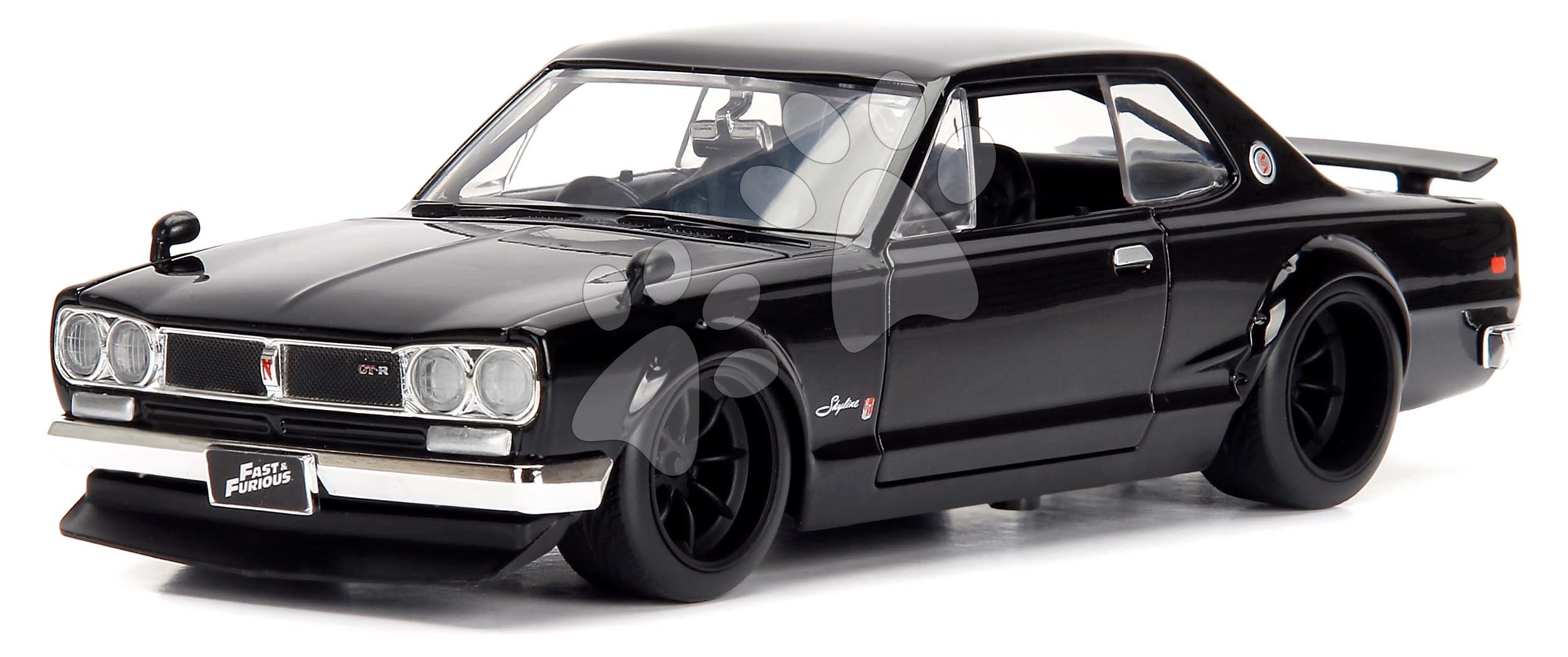 Kisautó Nissan Skyline GT-R Fast & Furious Jada fém nyitható részekkel hossza 21 cm 1:24