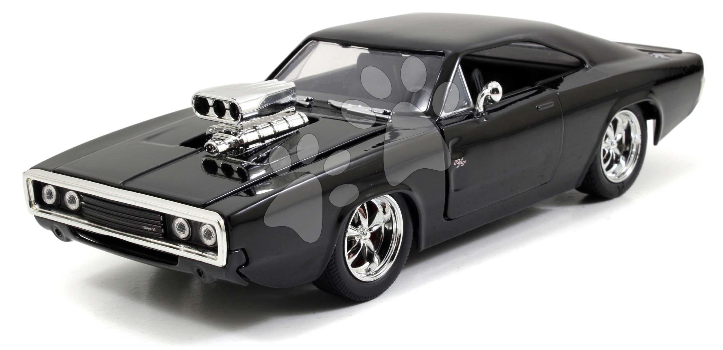 Autíčko na dálkové ovládání RC Dodge Charger 1970 Fast & Furious Jada černá délka 18 cm 1:24