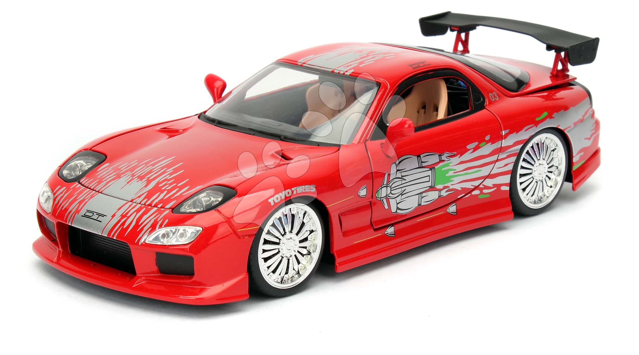 Kisautó Mazda RX-7 1993 Fast & Furious Jada fém nyitható részekkel 21 cm 1:24