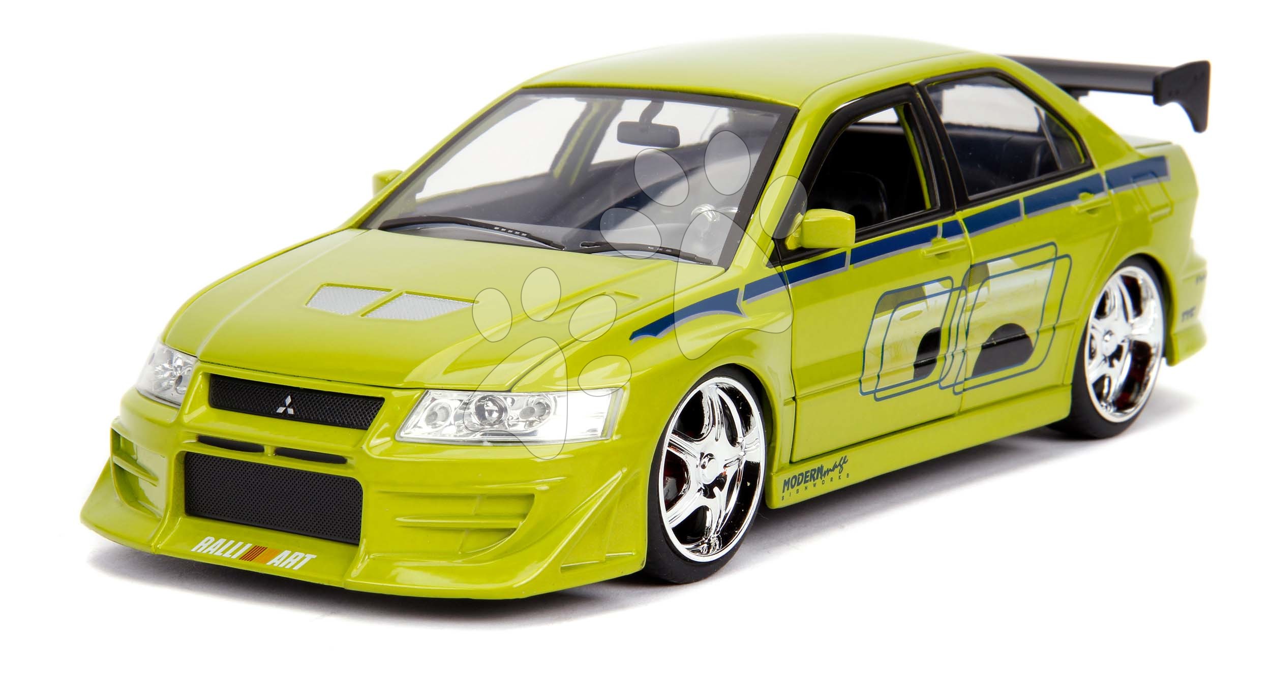 Kisautó Mitsubishi Lancer EVO VII 2002 Fast & Furious Jada fém nyitható részekkel hossza 20 cm 1:24 JA3203052