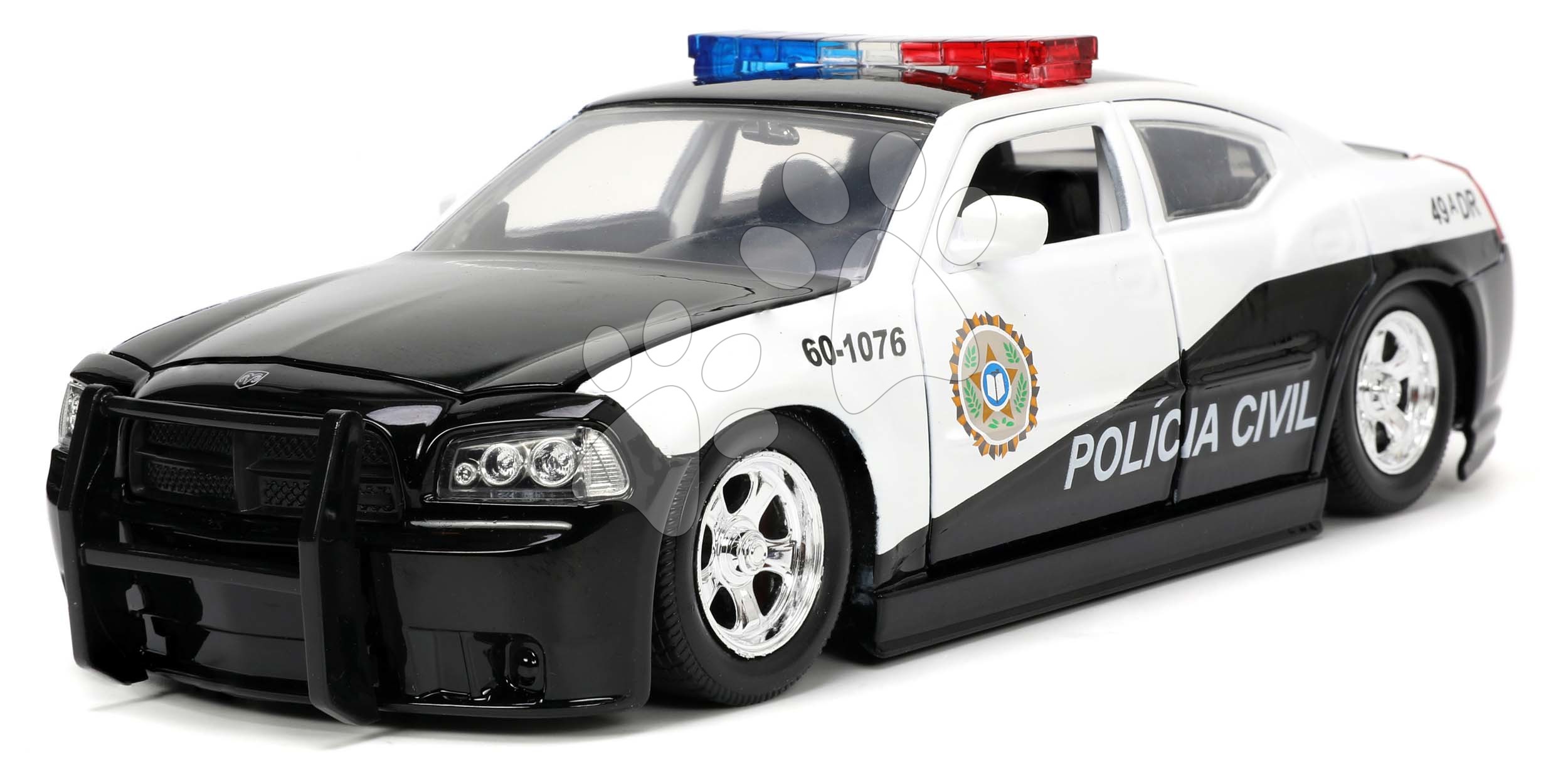 Kisautó rendőrautó Dodge Charger Fast & Furious Jada fém nyitható részekkel hossza 19 cm 1:24