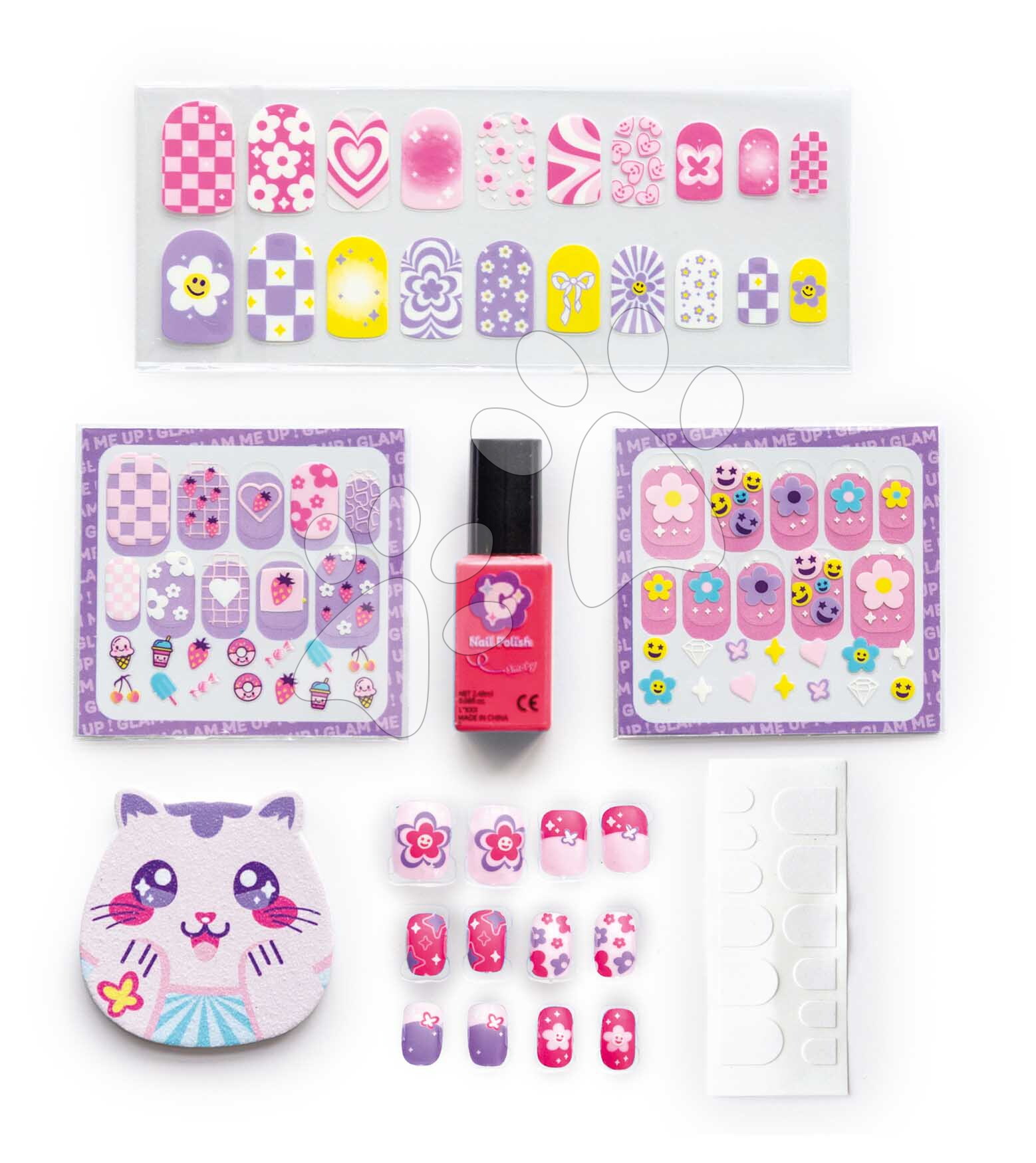 Manikűrkészlet öntapadós körömmatricákkal Glam Nail Set Smoby valódi körömlakkal reszelővel 6 kiegészítő 6 évtől Manikűrkészlet öntapadós körömmatricákkal Glam Nail Set Smoby valódi körömlakkal reszelővel 6 kiegészítő 6 évtől