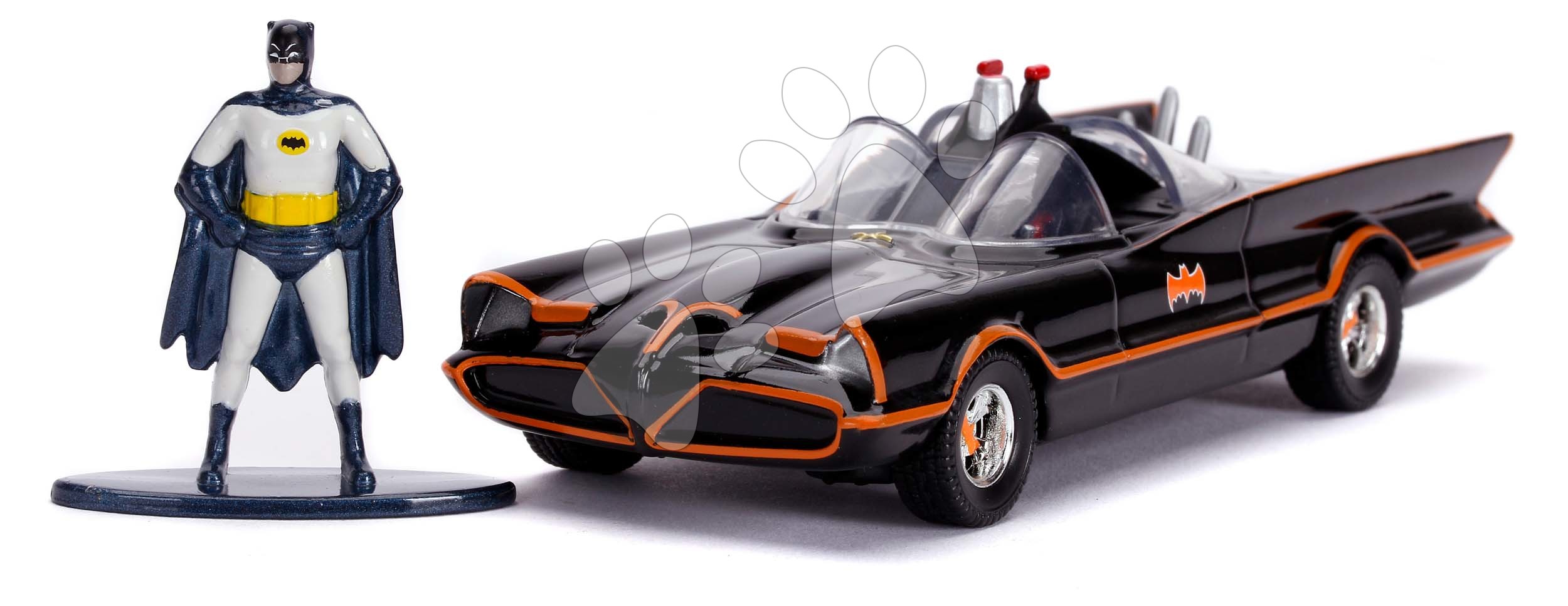 Auto Batman Classic Batmobile 1966 Jada kovové s figúrkou Batman dĺžka 12,7 cm 1:32