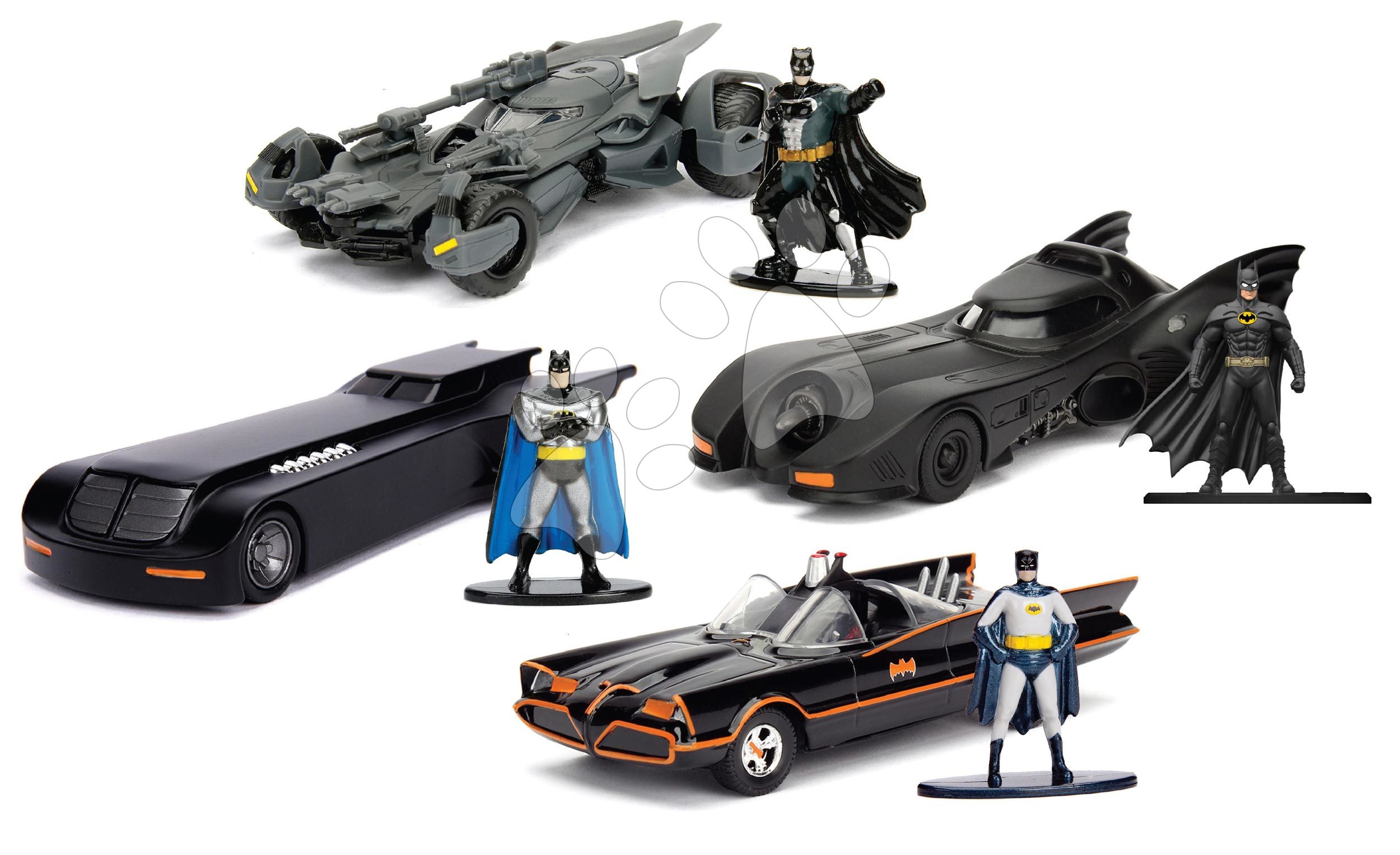 Autíčko Batman Batmobile Jada kovové s otevíratelnými dveřmi a figurkou Batmana 4 druhy délka 13,6 cm 1:32