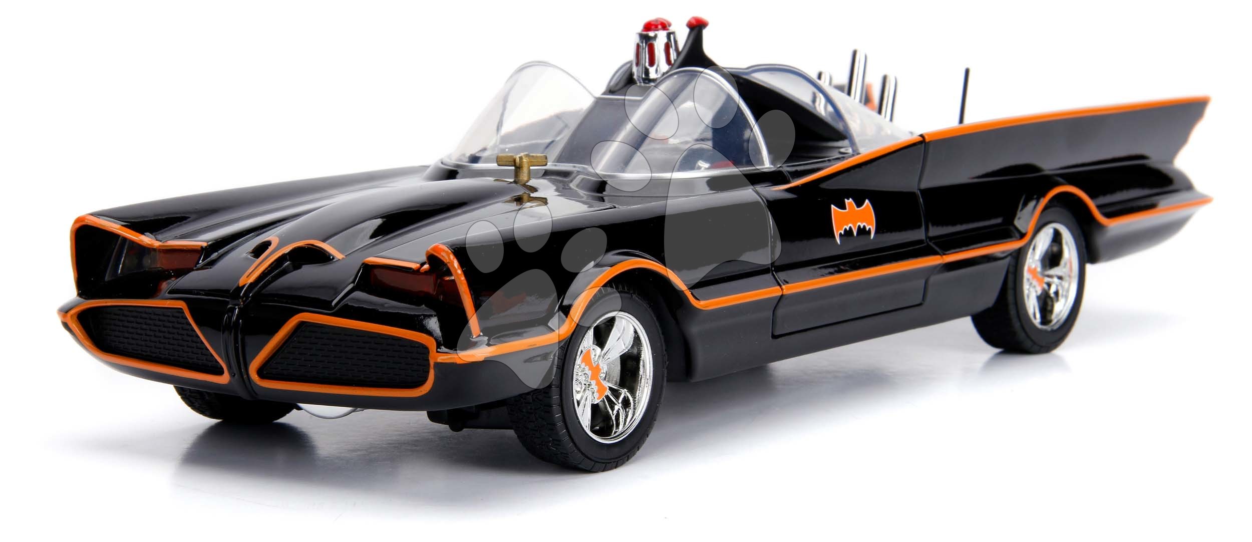Kisautó Batman Classic Batmobile Jada fém világítással 2 figurával hossza 28 cm 1:18