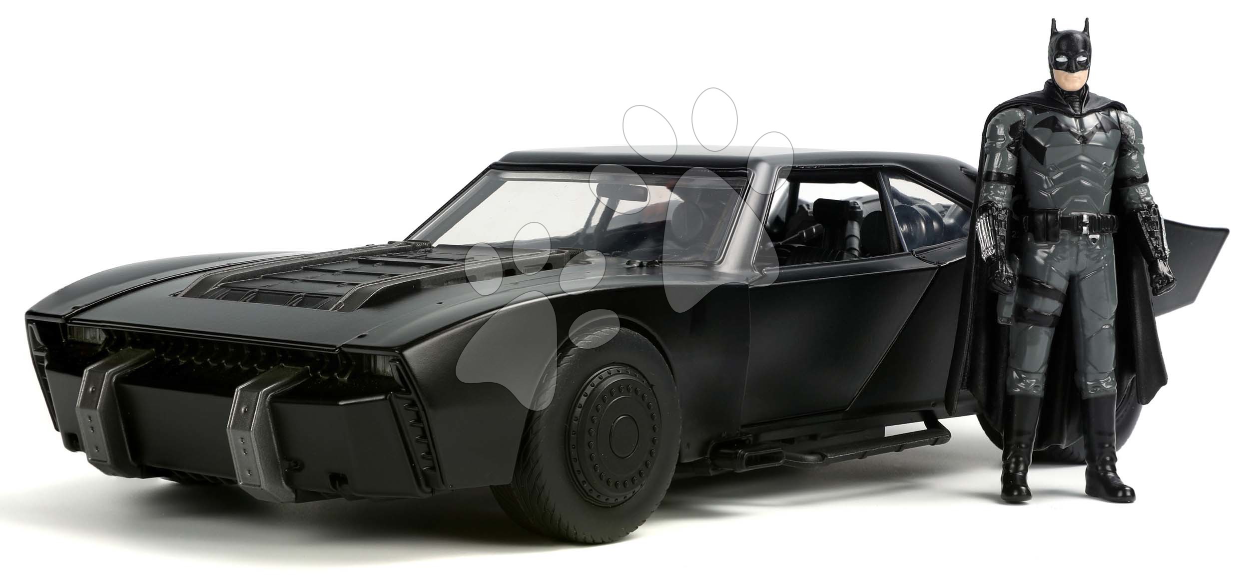 Modely - Autíčko Batman Batmobile 2022 Jada kovové so svetlom a figúrkou Batmana dĺžka 28 cm