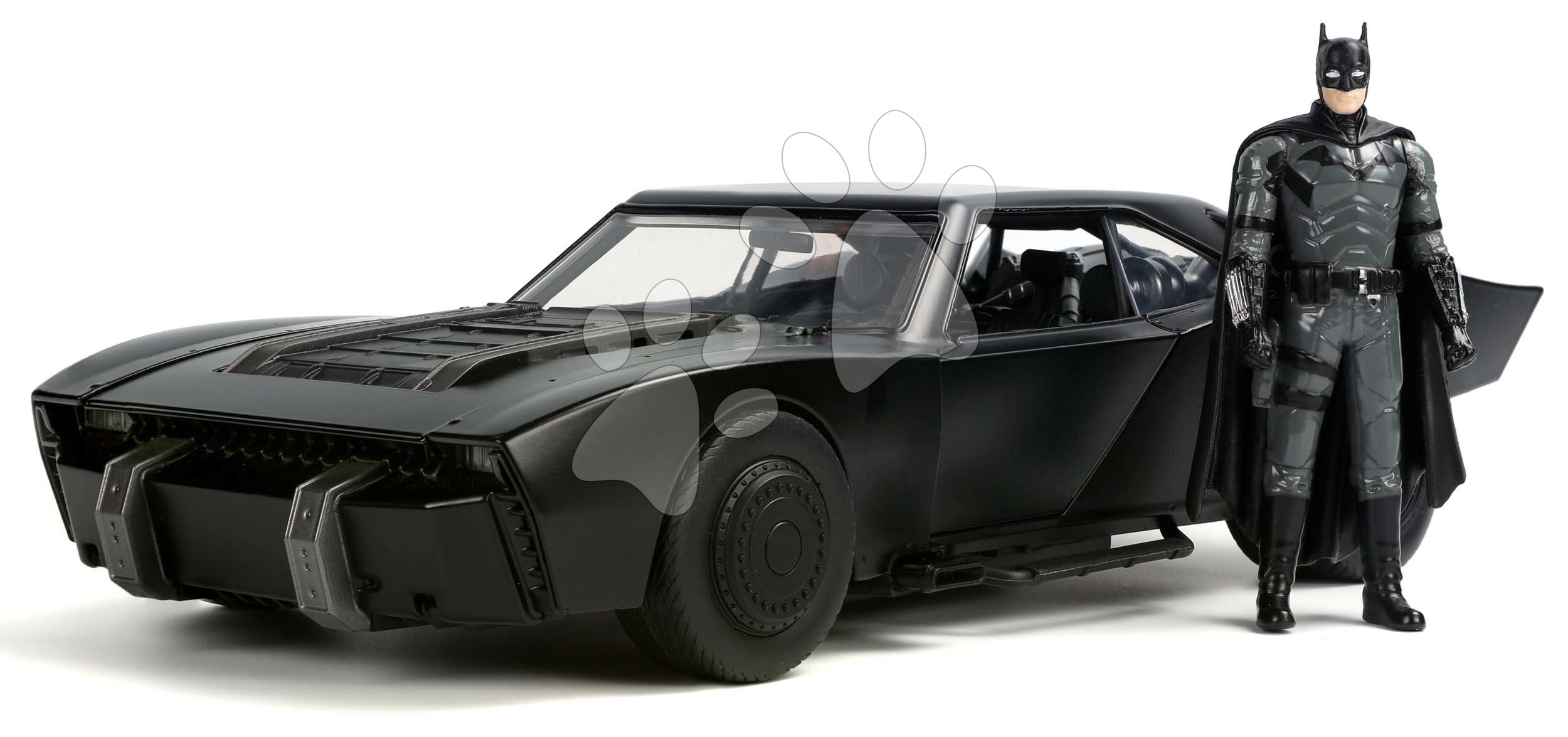 Autíčko Batman Batmobile 2022 Jada kovové so svetlom a figúrkou Batmana dĺžka 28 cm