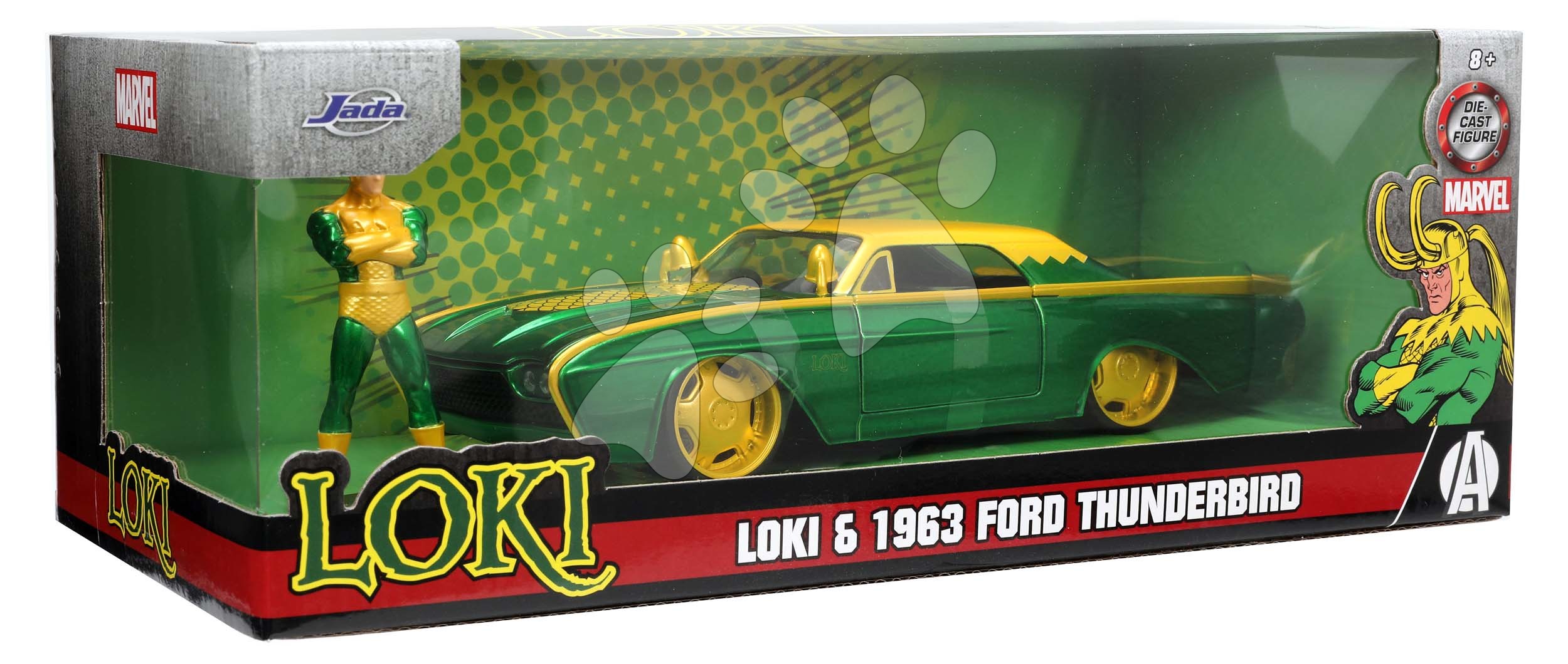 JADA TOYS 1/24 – FORD Thunderbird – with Loki Figure – 1963 - Five