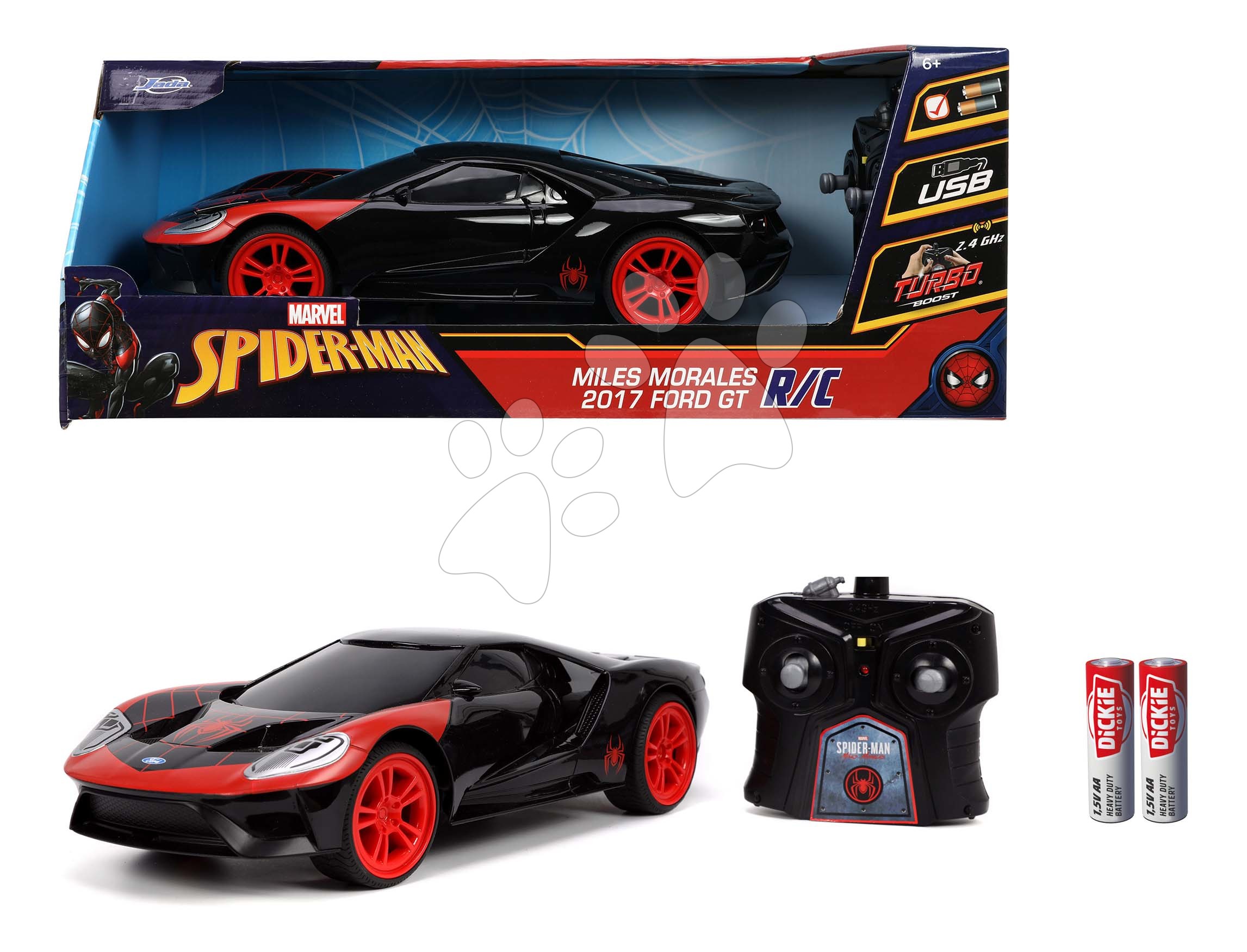 DICKIE TOYS Ferngesteuertes Auto, RC Marvel Spider-Man 2017 Ford GT