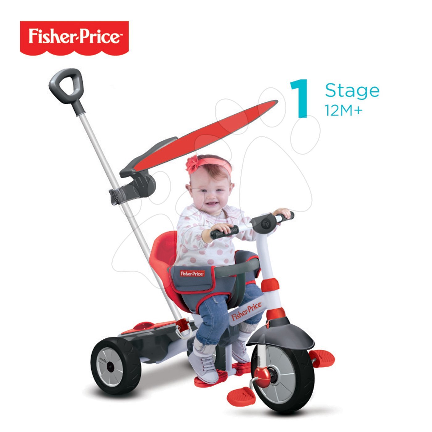 Gyerek tricikli Fisher Price smarTrike piros