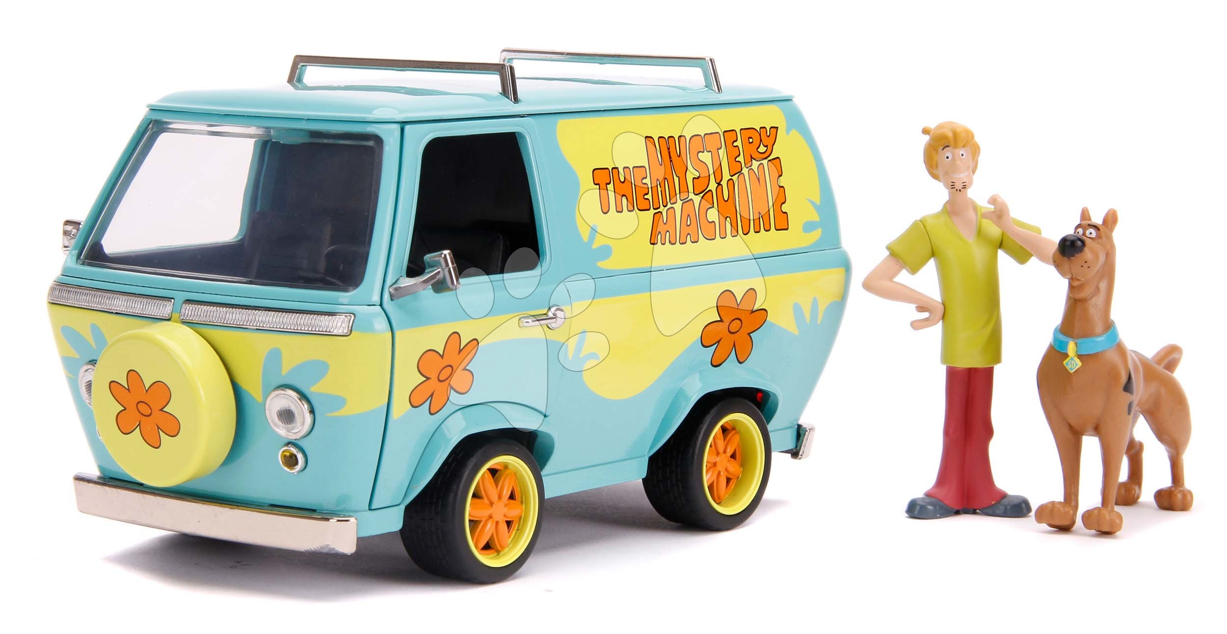 Autíčko Scooby-Doo Mystery Van Jada kovové s otevíracími dveřmi a 2 figurkami délka 16 cm 1:24