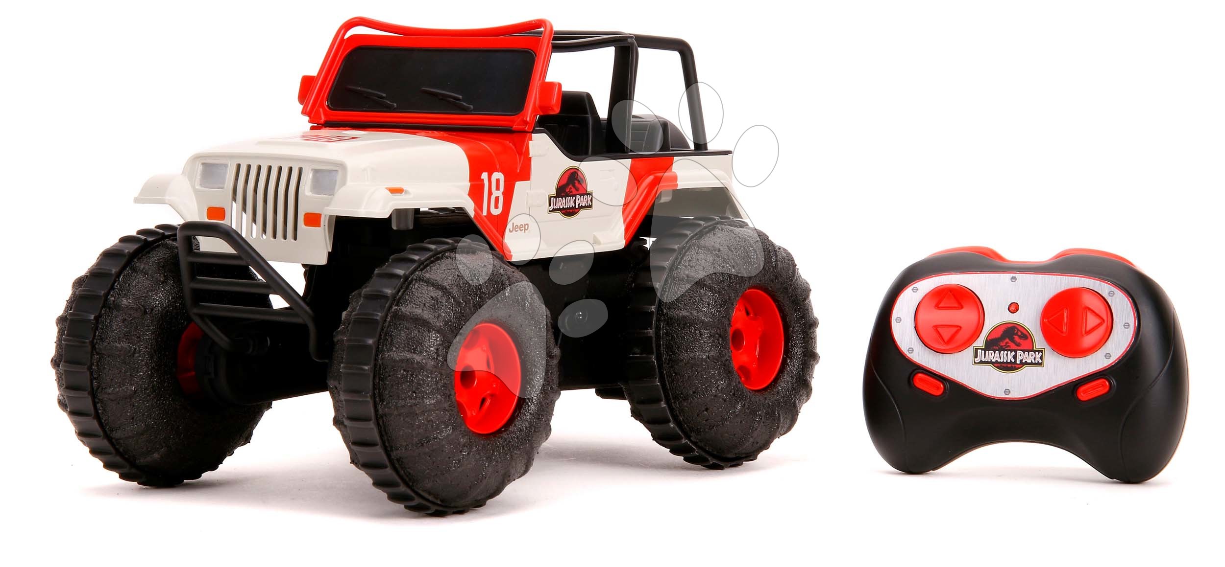RC modely - Autíčko na diaľkové ovládanie RC Jeep Wrangler Jurassic World Jada terénne dĺžka 24 cm od 6 rokov