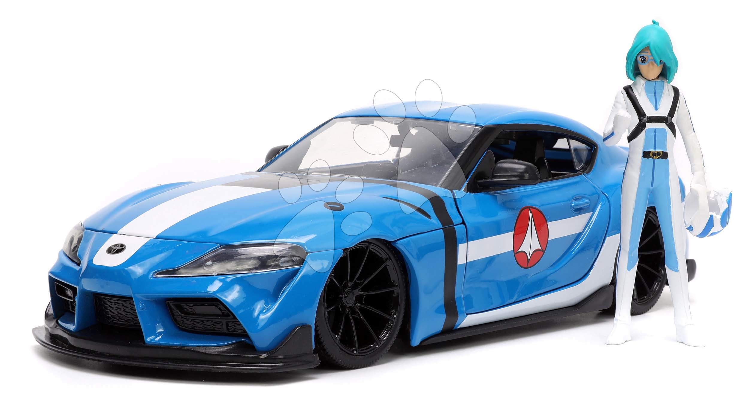 Autíčko Robotech ´20 Toyota Supra Jada kovové s otvárateľnými časťami a figúrkou Max Sterling dĺžka 20 cm 1:24