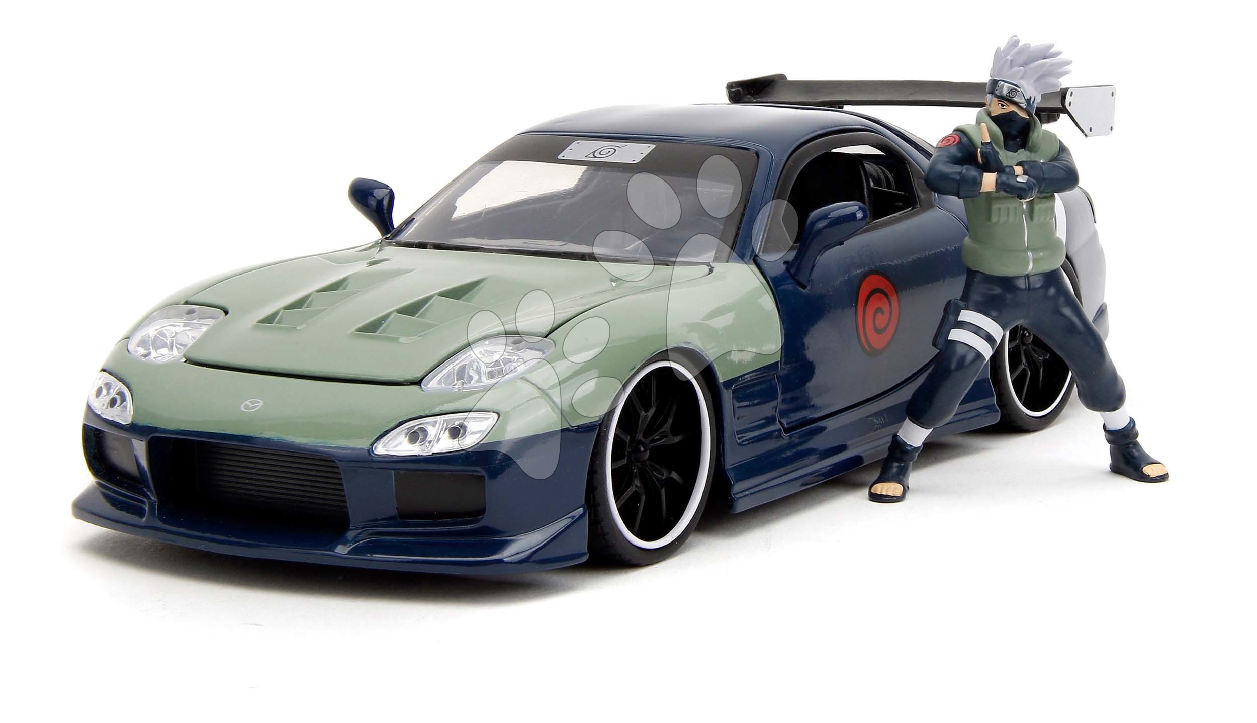 Autíčko Mazda RX-7 1993 Jada kovové s otevíratelnými částmi a figurka Kakashi délka 20 cm 1:24