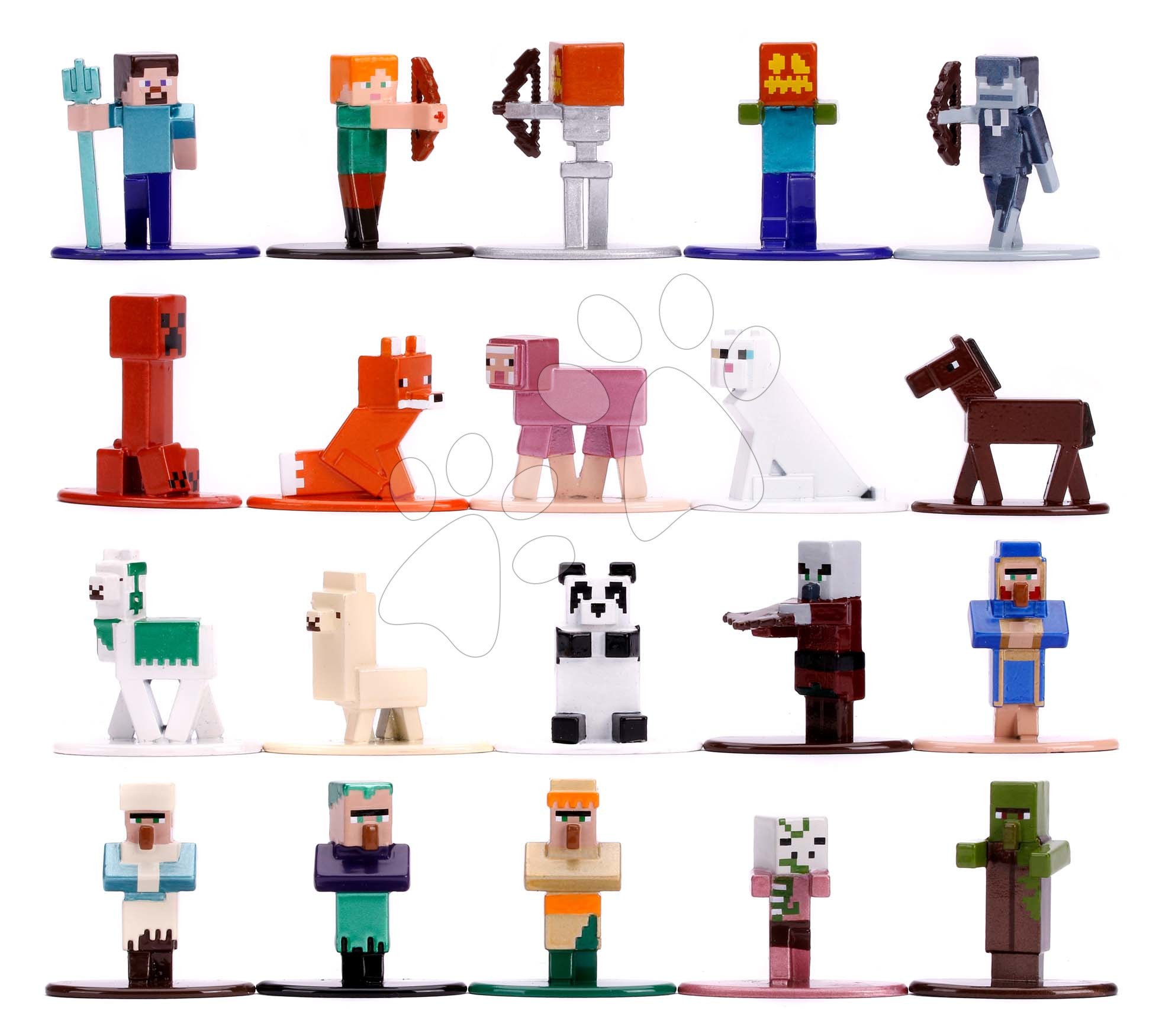 Figurky sběratelské Minecraft 20-Pack Jada kovové sada 20 druhů výška 4 cm