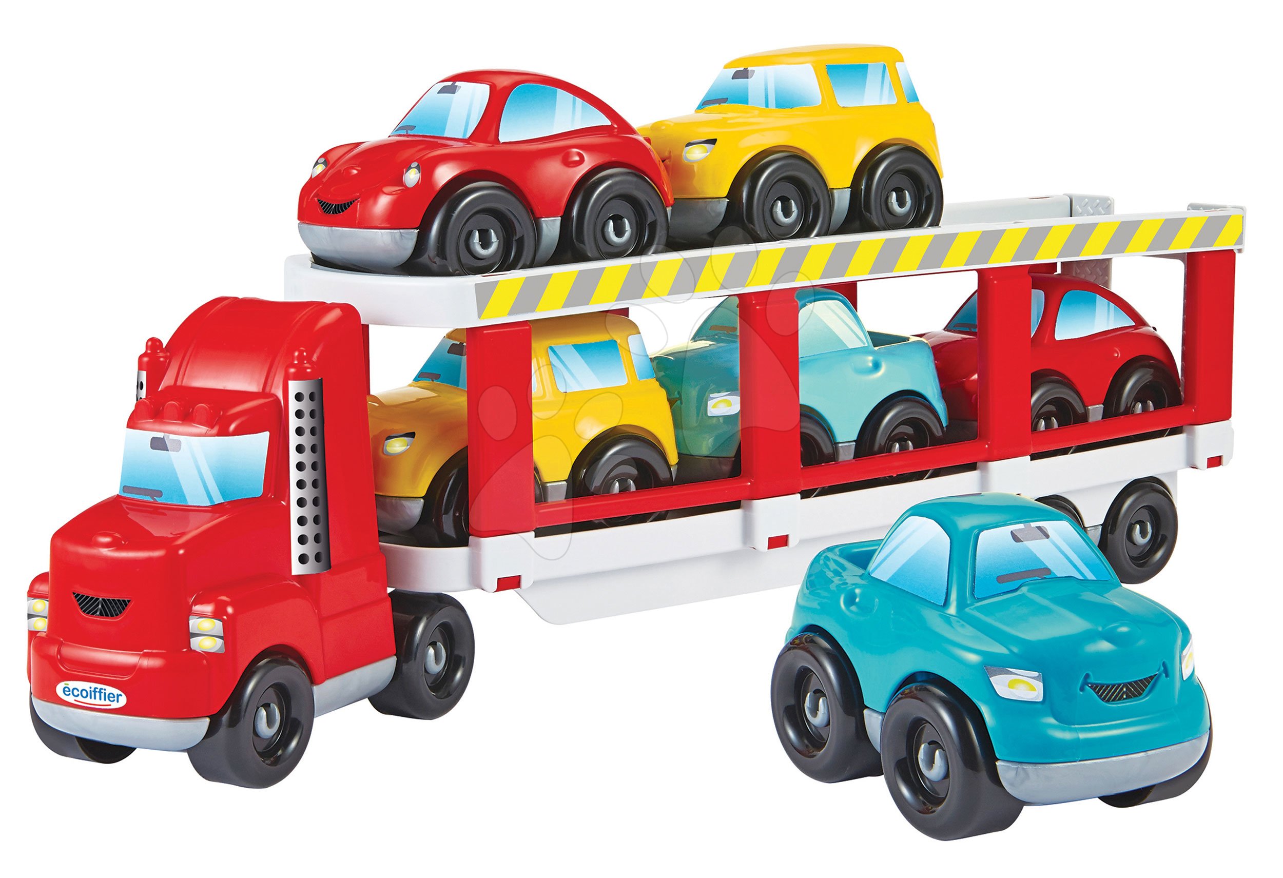 Otroške kocke Abrick - Kocke tovornjak Abrick Ecoiffier s kombiniranimi avtomobilčki 7 avtomobilčkov od 18 mes