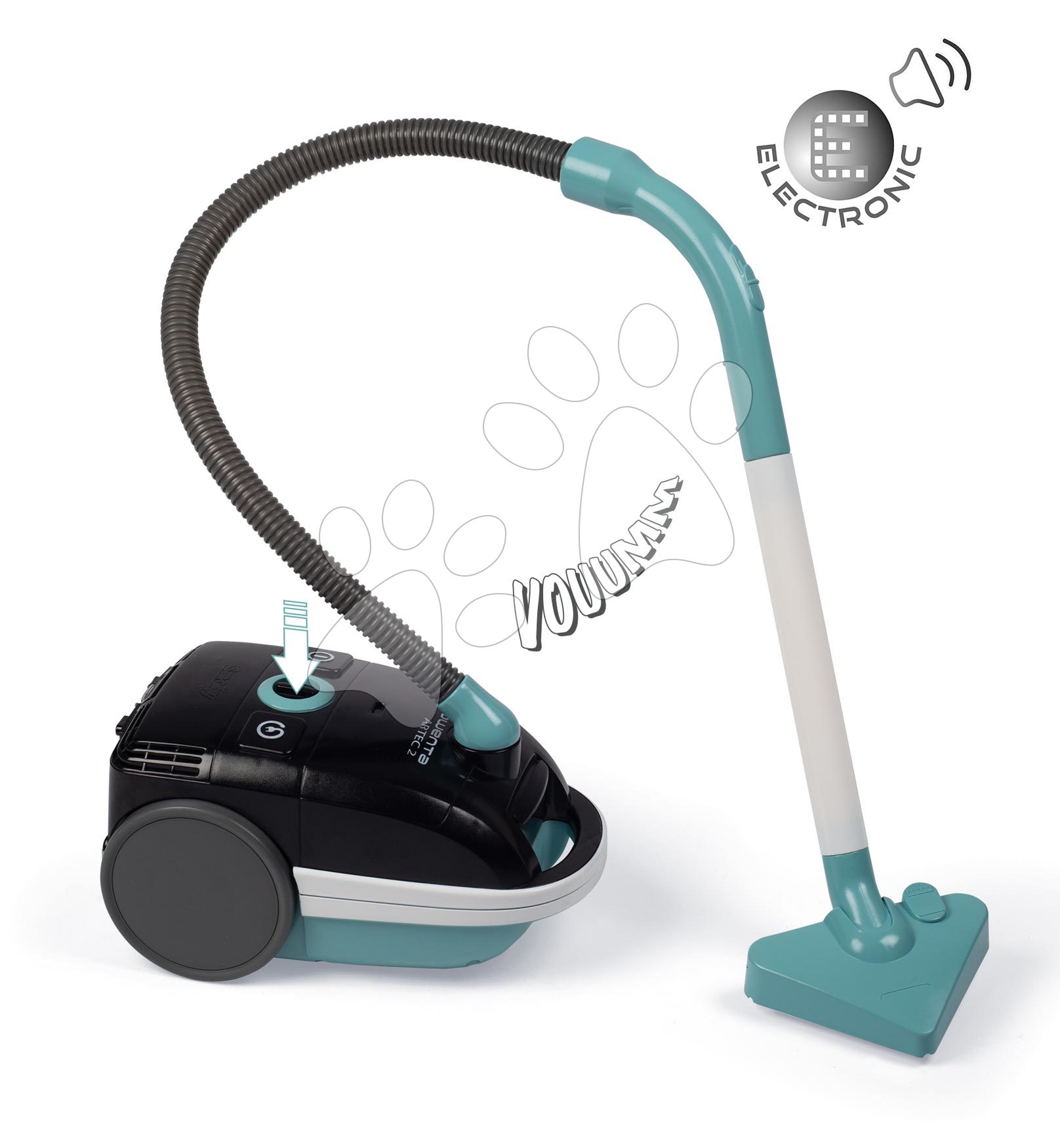 Igre v gospodinjstvu - Sesalnik Rowenta Artec 2 Vacuum Cleaner Smoby elektronski z zvokom črn