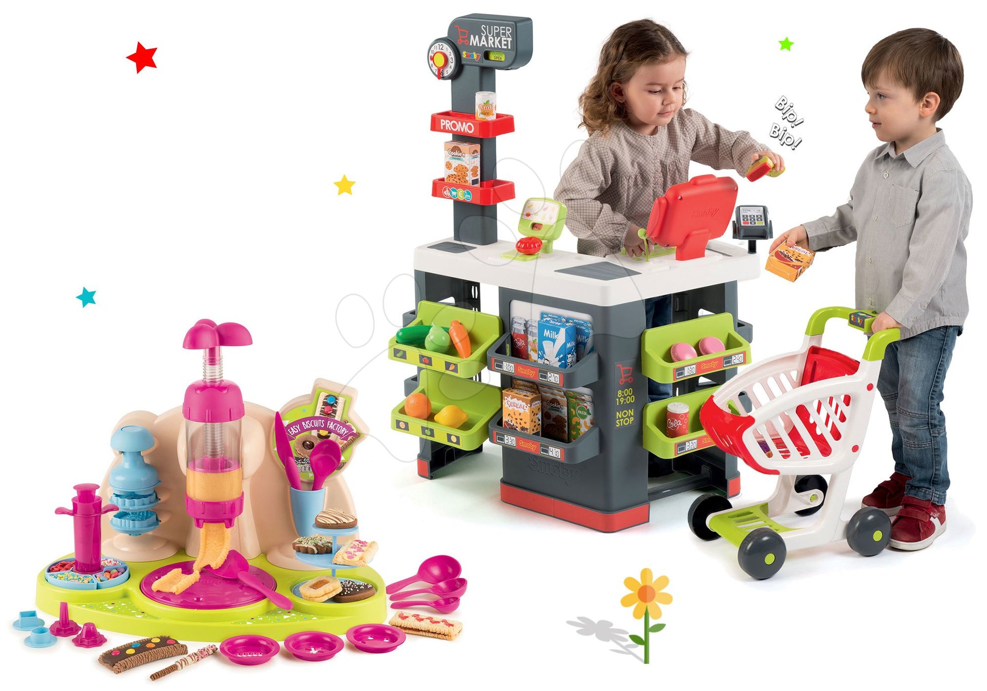 Smoby set obchod s vozíkom Supermarket a hravá kuchárka Chef Pečieme koláče 350213-9