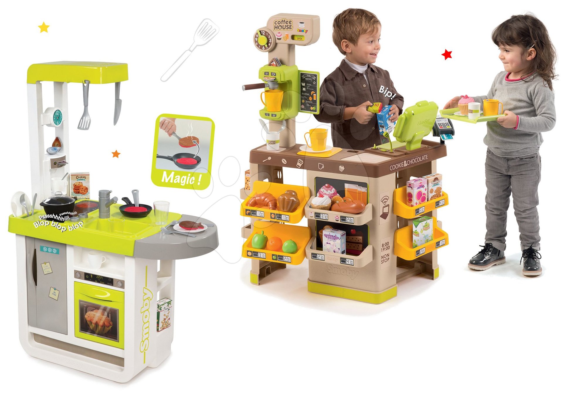 Smoby set kaviareň s Espresso kávovarom a elektronická kuchynka Cherry 350214-1