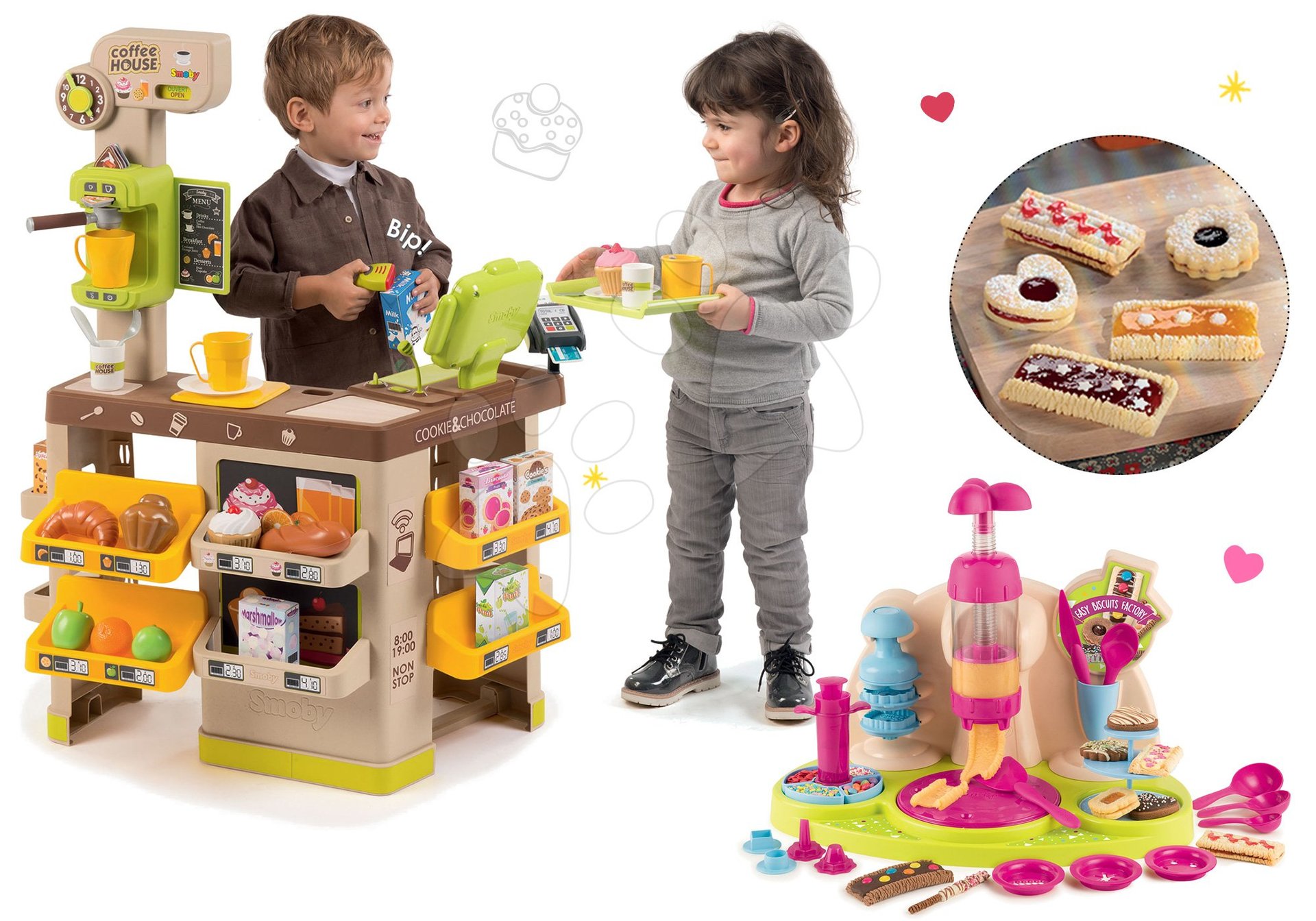 Smoby set kaviareň s Espresso kávovarom a hravá kuchárka Chef Easy Biscuits Factory 350214-7