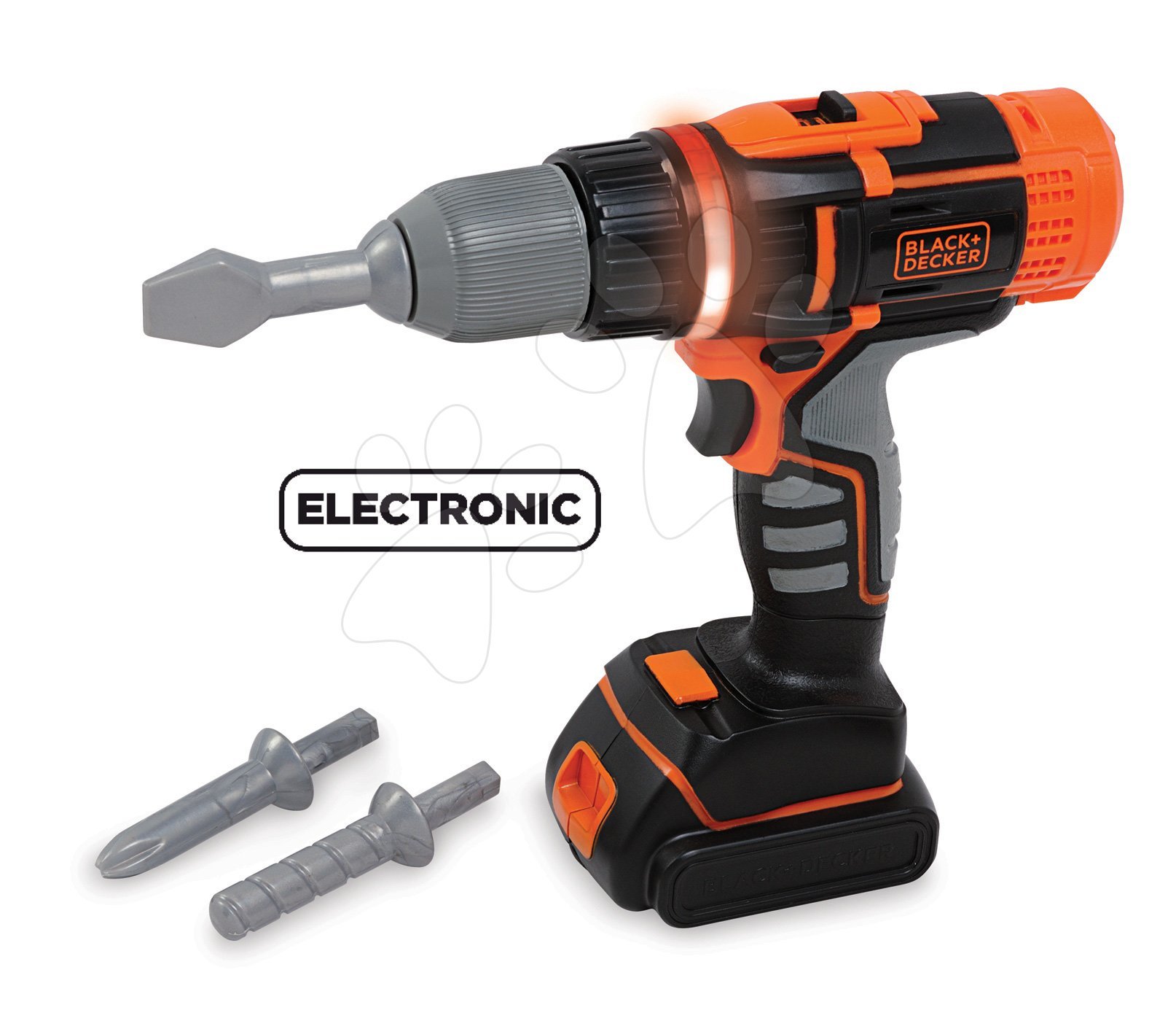 E-shop Vŕtačka elektronická Black&Decker Smoby so zvukom svetlom a 2 nástavcami