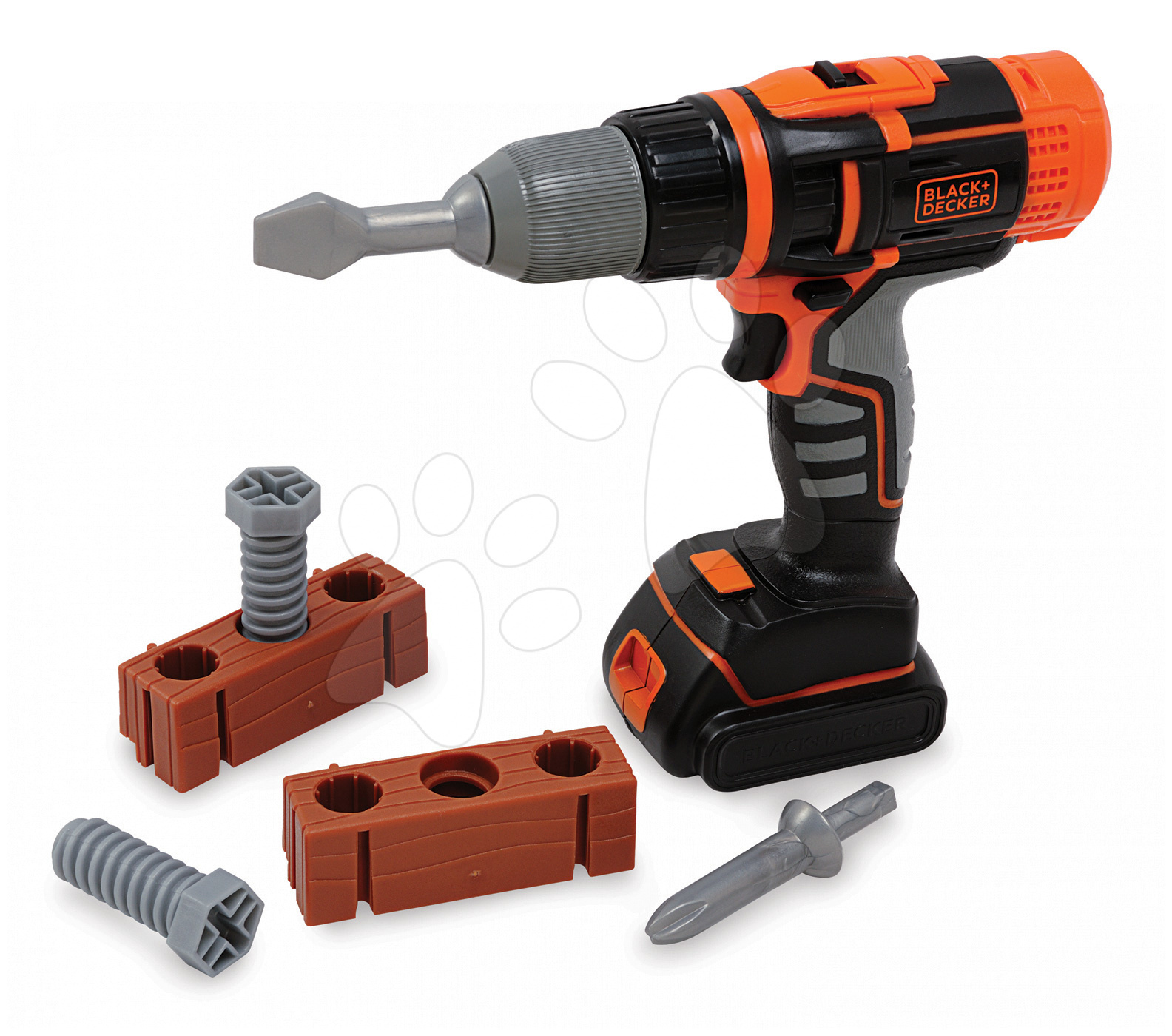 Smoby detská vŕtačka Black+Decker 360108 čierno-oranžová