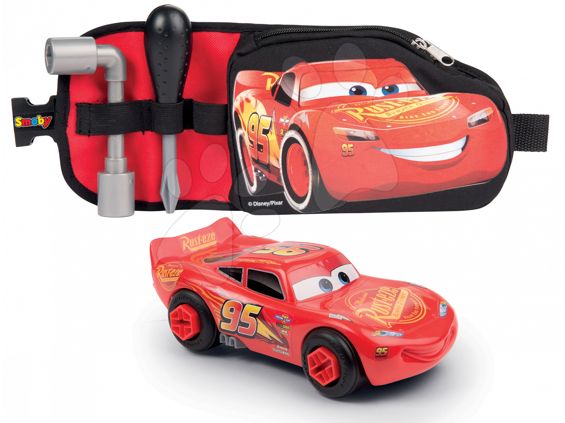 Play tools - Cars 3 Smoby Belt with Cars Made of Building Blocks with tools and zip pocket