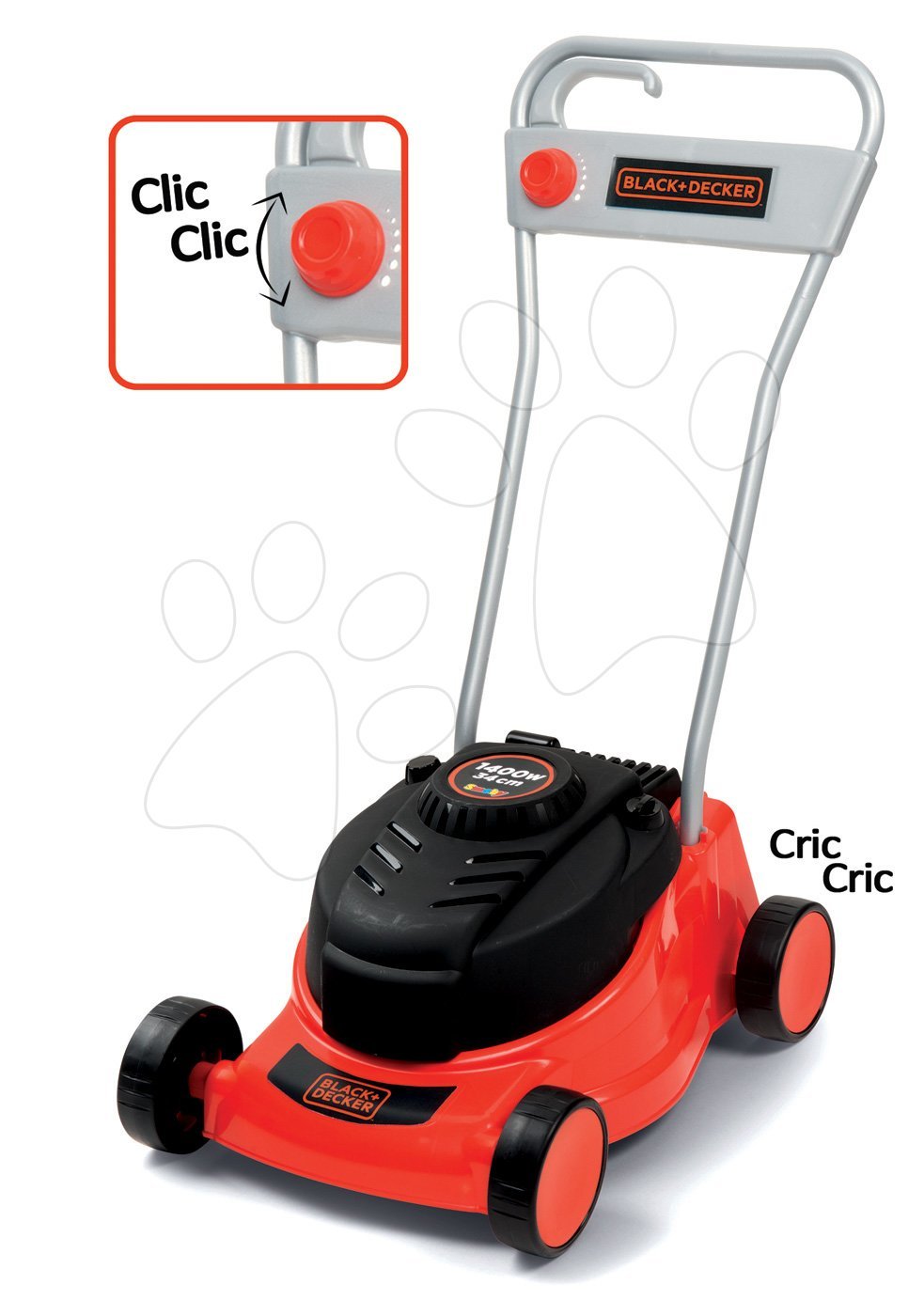 Smoby gyermek fűnyíró Black&Decker mechanikus hanggal 360159