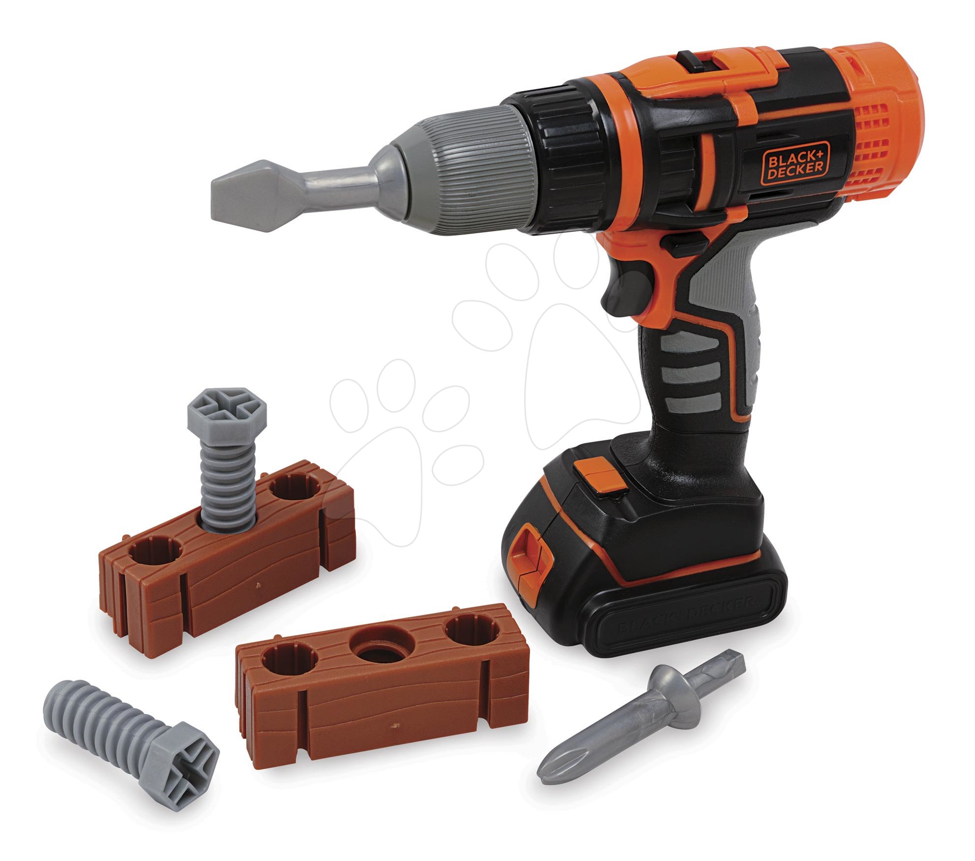 Mechanikus fúrógép cserélhető fejekkel Black&Decker Smoby 6 kiegészítővel