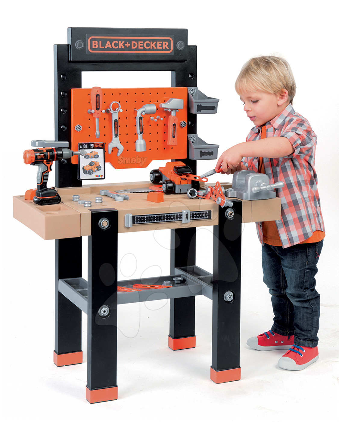  Smoby - Black&Decker DIY One Children's Workbench, Workshop, 79  Accessories, Includes Tools Such as Hammer, Screwdriver, from 3 Years  (7600360732) : Toys & Games