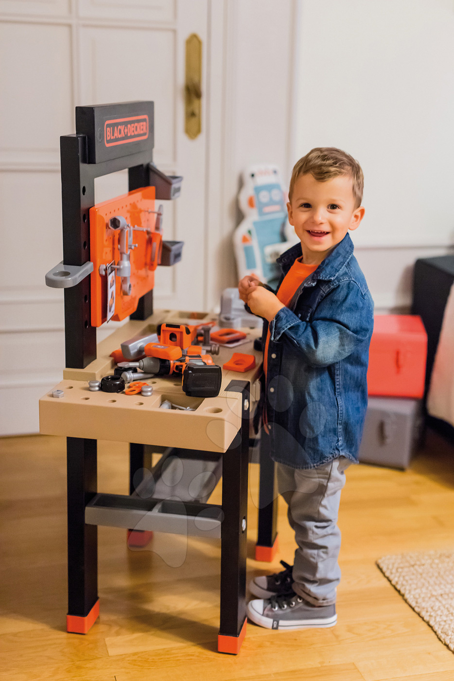 Black+Decker Smoby Workbench electronic with a drill, car to