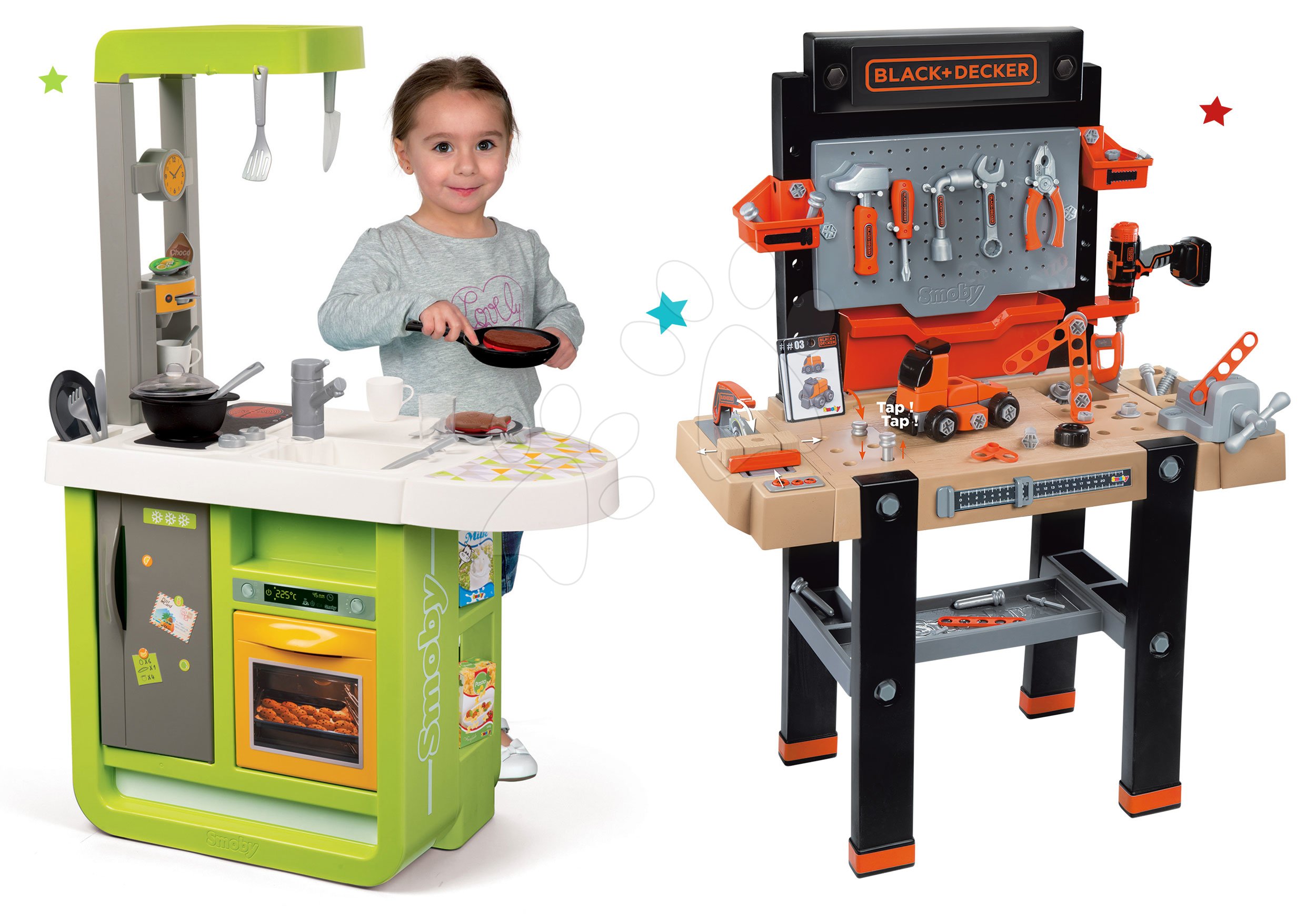 Smoby set dielňa Black+Decker a kuchynka Cherry 360702-9