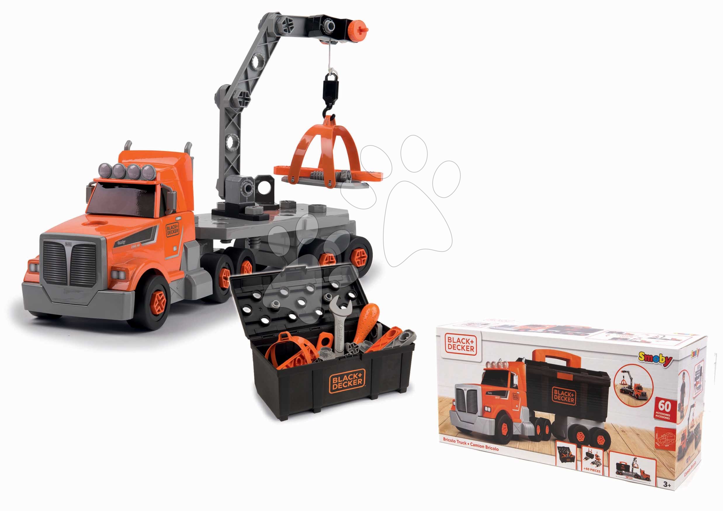 Kamion szerszámos kofferrel Black&Decker Truck Smoby és 60 kiegészétővel és szerszámmal