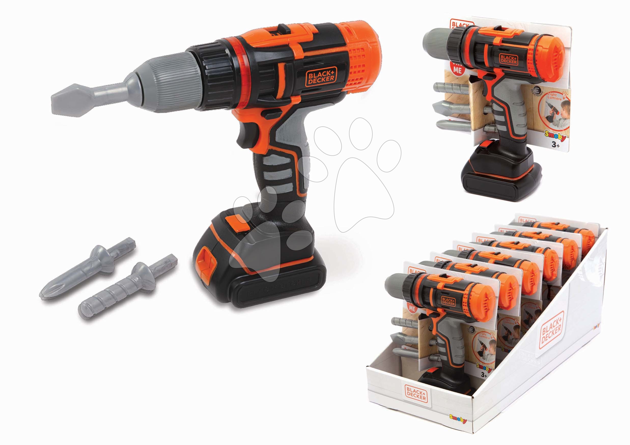 Elektronikus fúrógép Black&Decker Electrical Drill Smoby fúrószárakkal és fénnyel