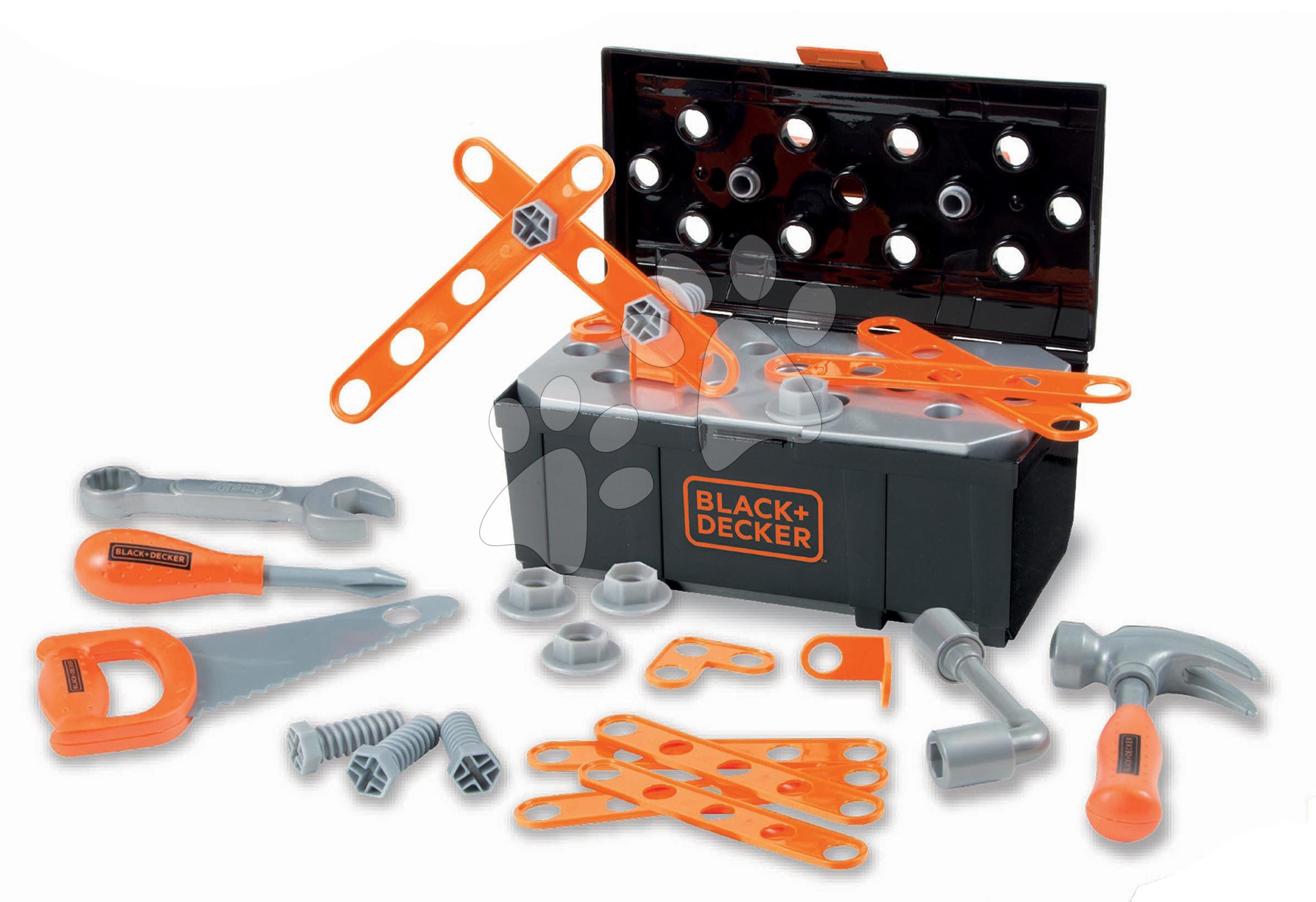 Oprema in orodje - Kufrík s pracovným náradím Black&Decker DIY Tools Box Smoby montovateľné časti 34 doplnkov SM360924