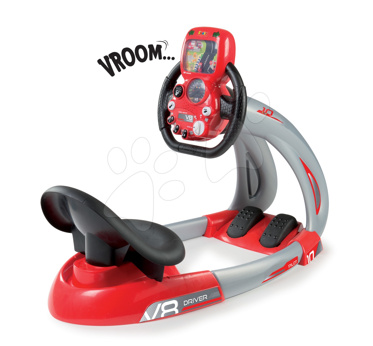 E-shop Smoby elektronický trenažér V8 Driver so zvukom 370206 červený