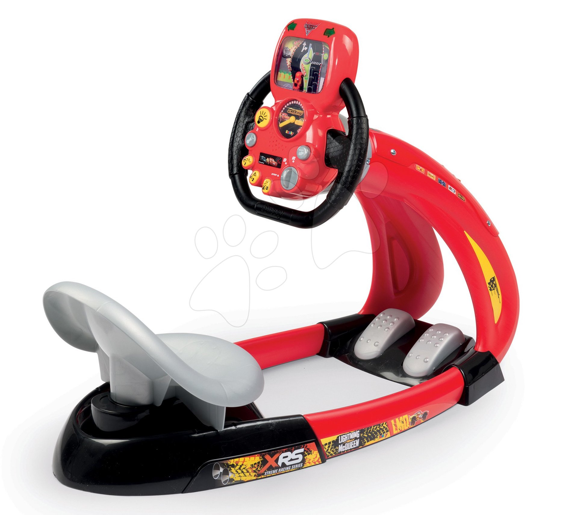 Simulator za djecu - Simulator Flash McQueen Cars XRS Smoby električni sa simulatorom vožnje i držačem pametnog telefona