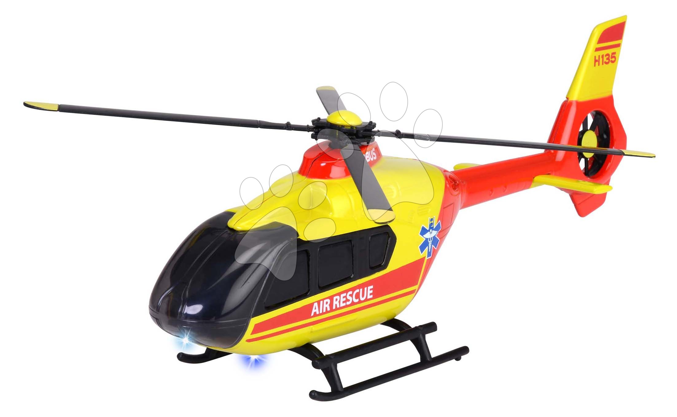 E-shop Helikoptéra záchranná Airbus H135 Rescue Helicopter Majorette kovová so zvukom a svetlom dĺžka 25,5 cm